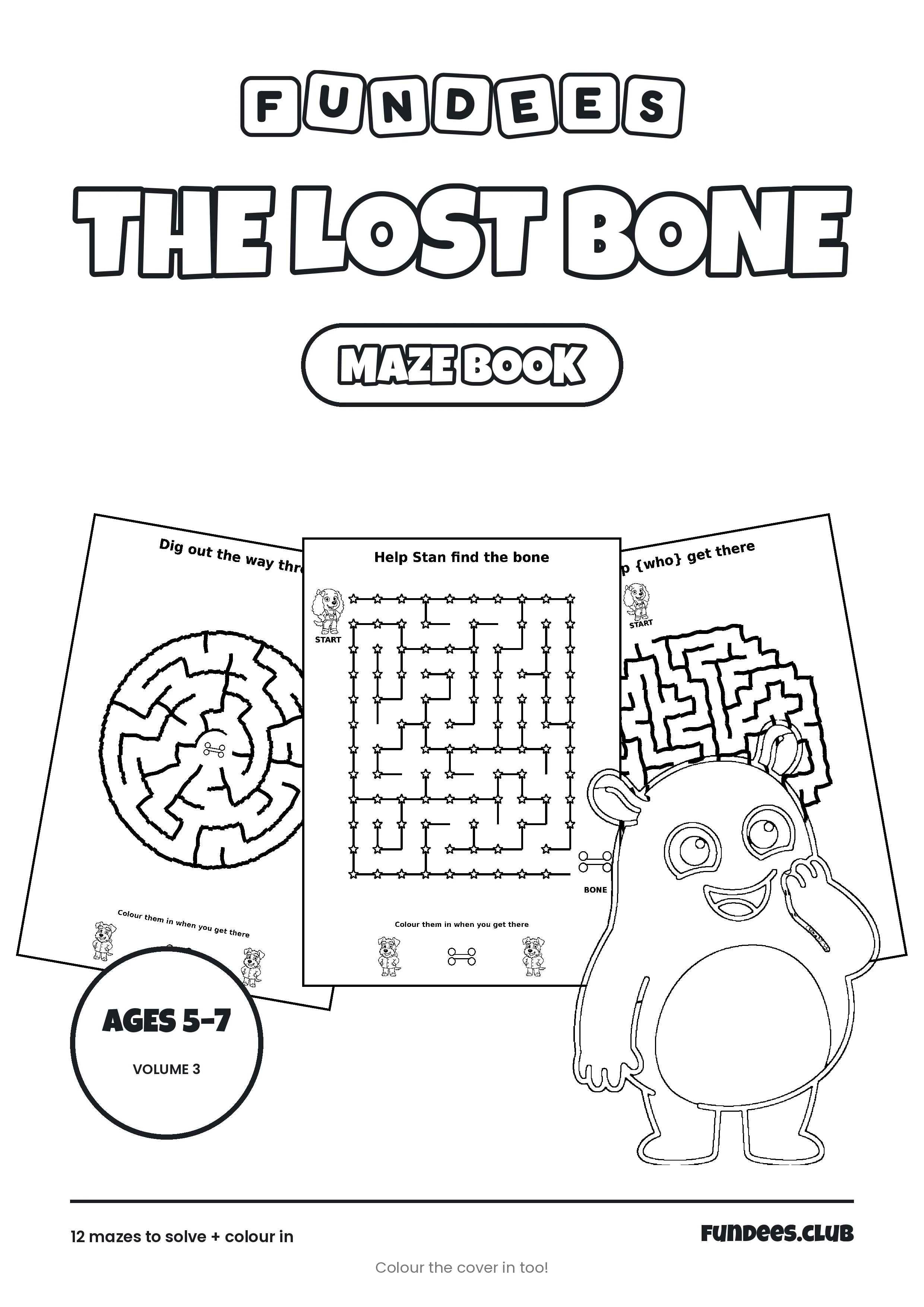 The Lost Bone coloring book cover, Ages 5–7, volume 3