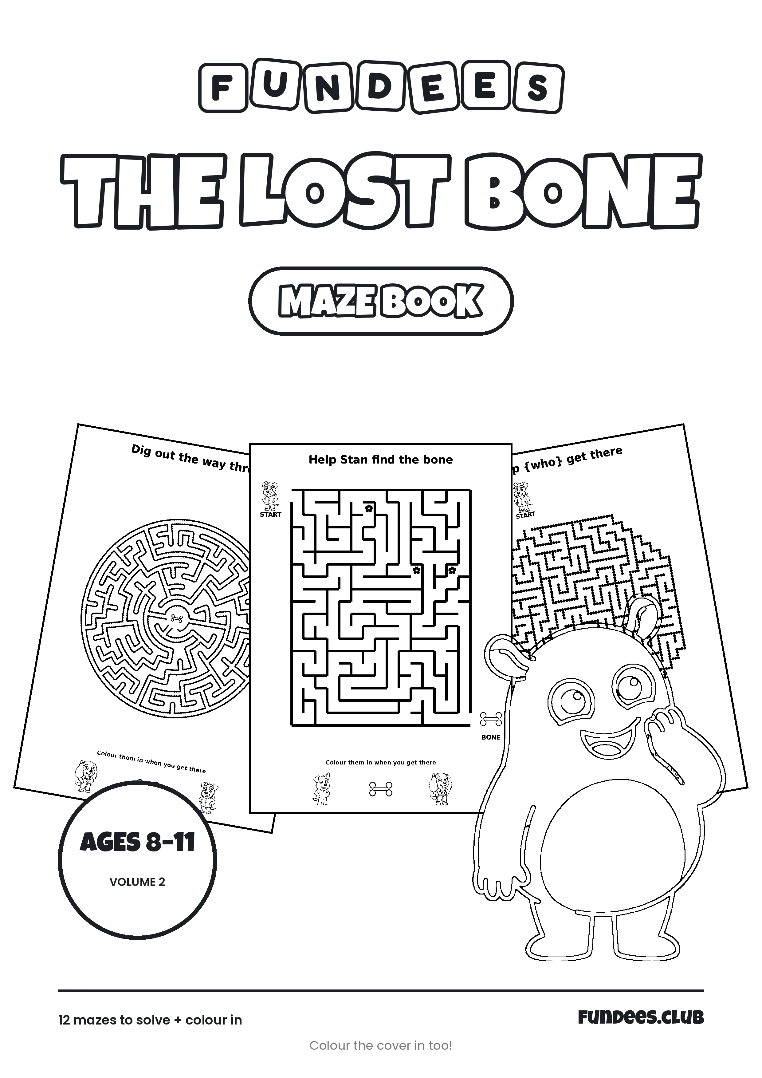The Lost Bone coloring book cover, Ages 8–11, volume 2