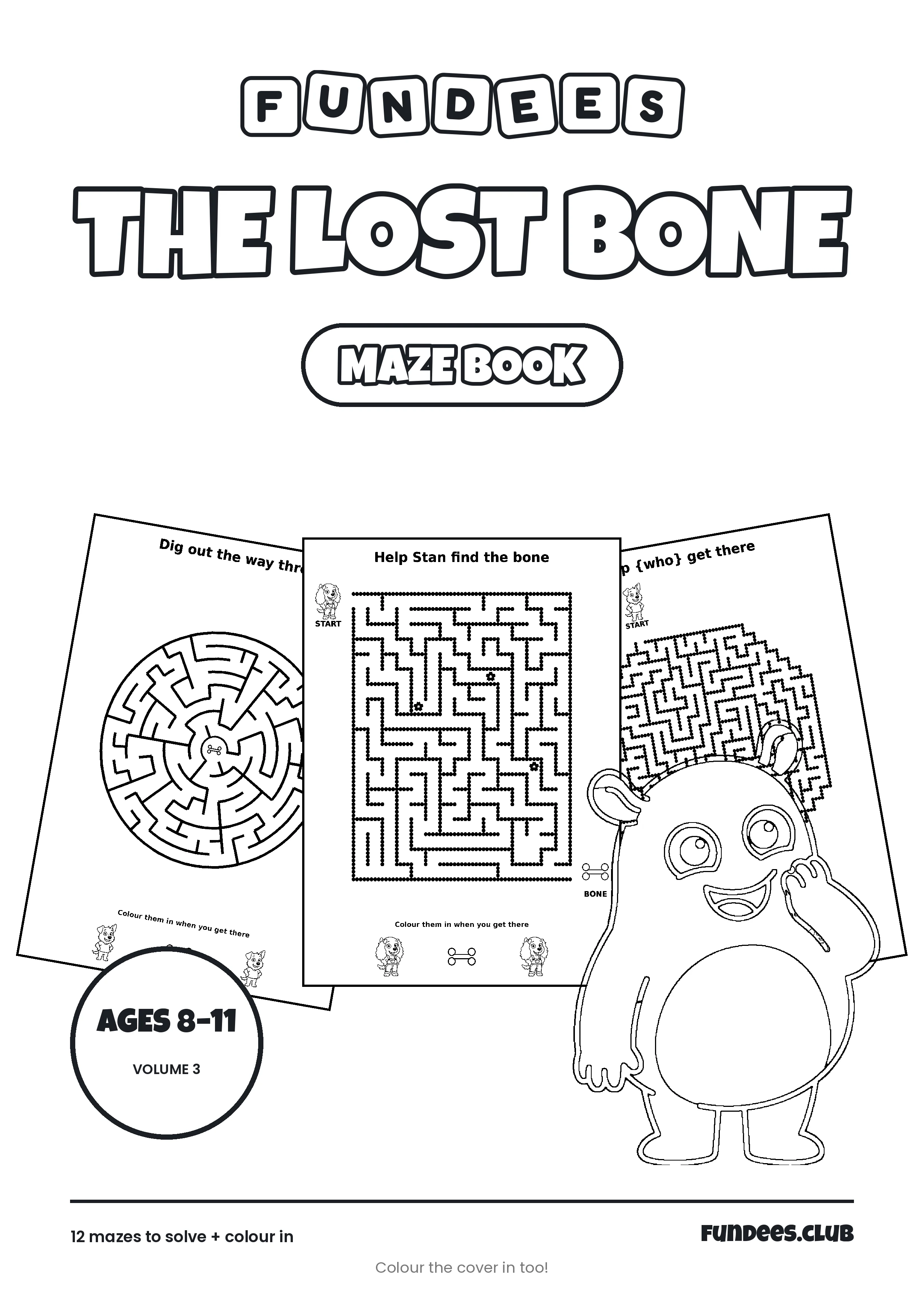 The Lost Bone coloring book cover, Ages 8–11, volume 3