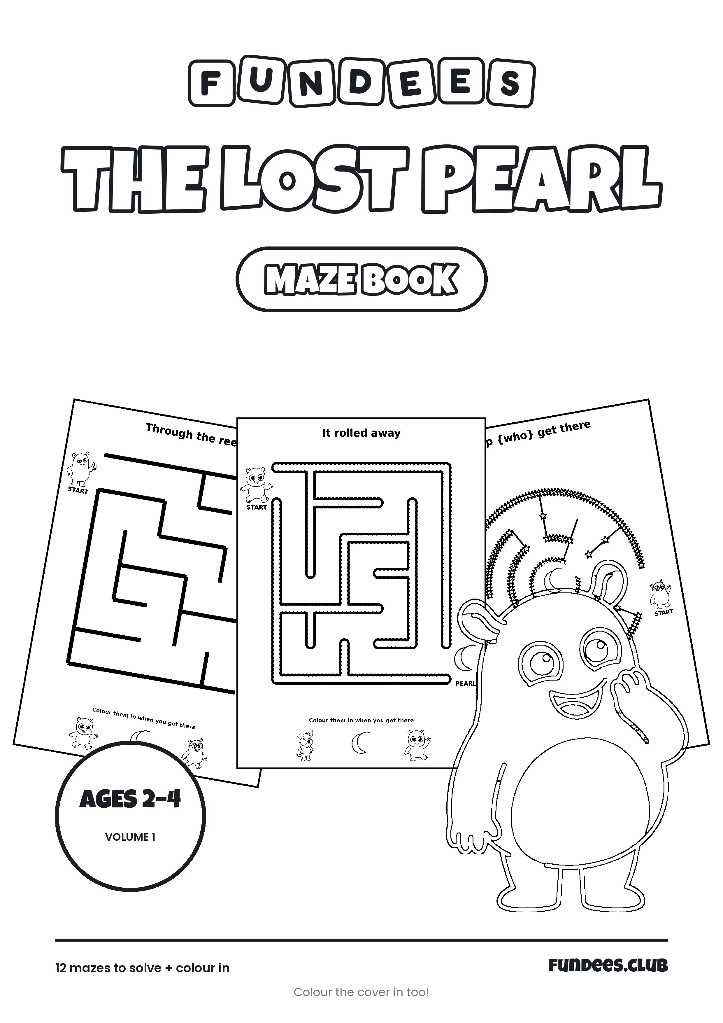 The Lost Pearl coloring book cover, Ages 2–4, volume 1