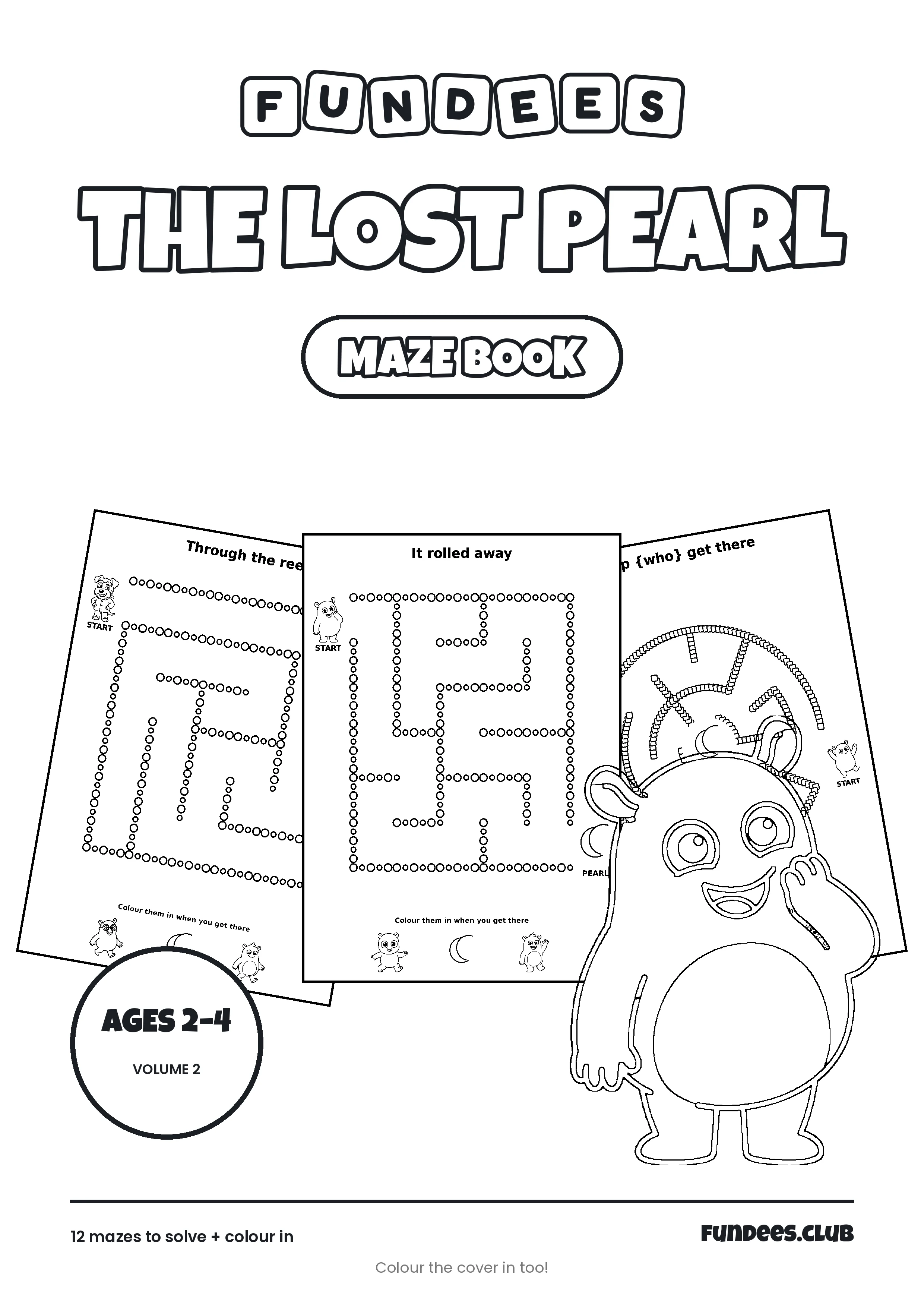 The Lost Pearl coloring book cover, Ages 2–4, volume 2