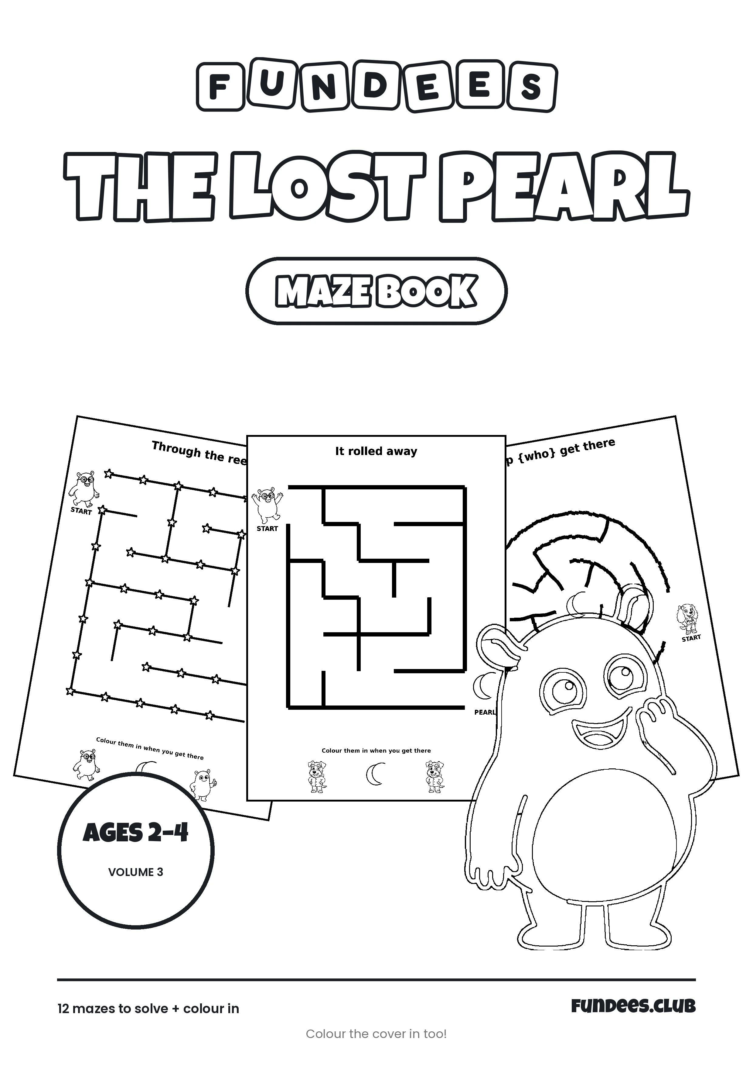 The Lost Pearl coloring book cover, Ages 2–4, volume 3