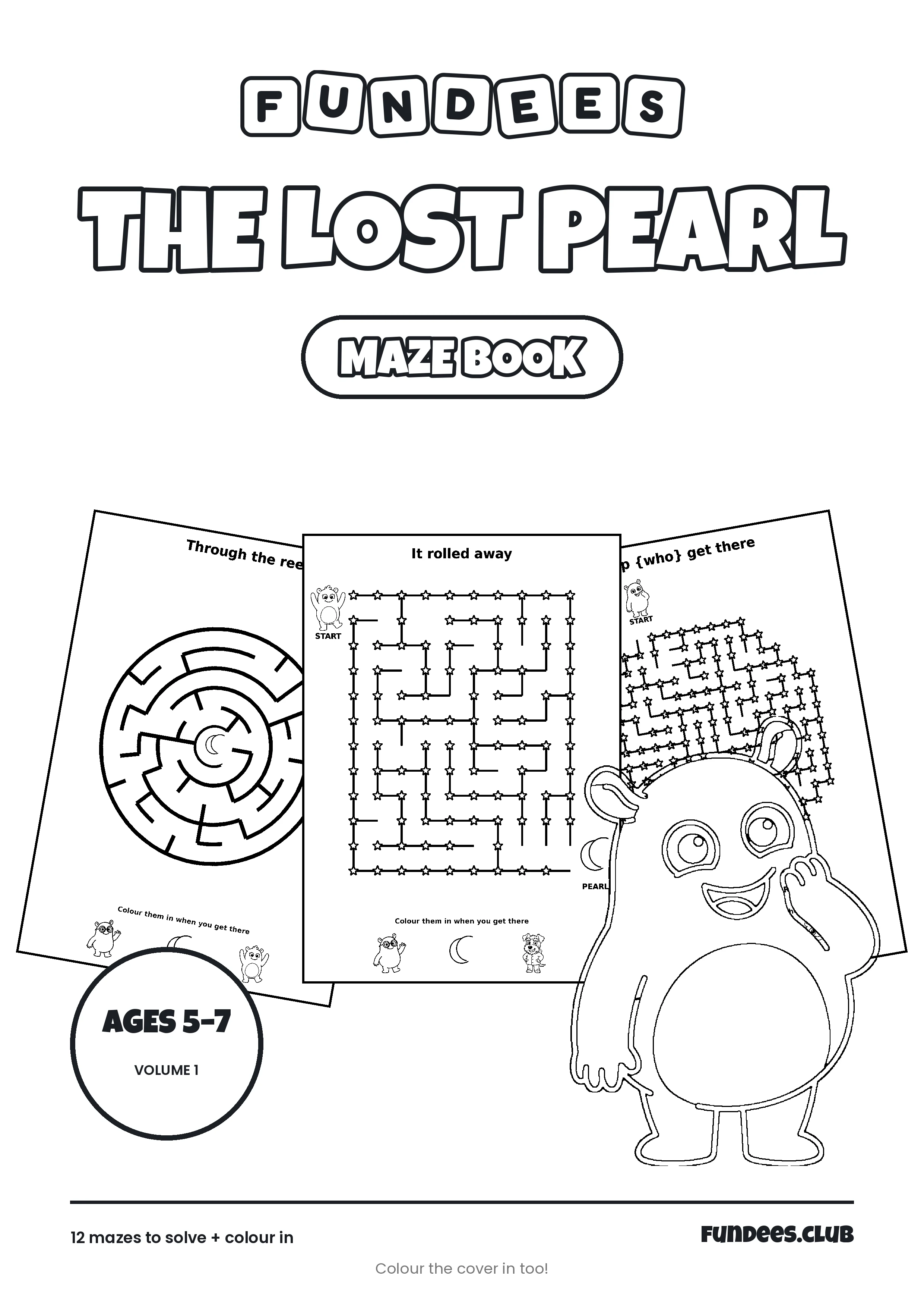 The Lost Pearl coloring book cover, Ages 5–7, volume 1