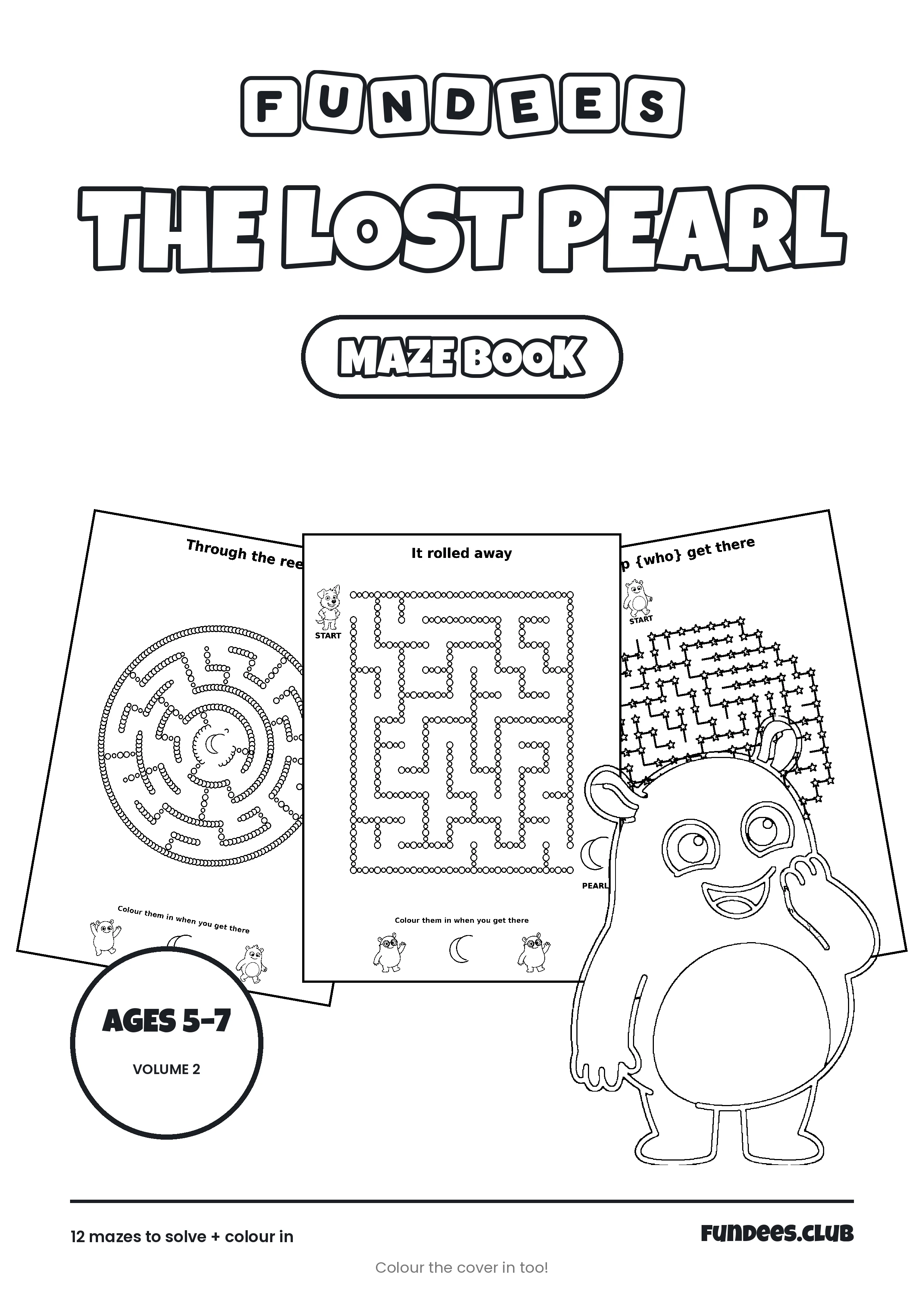 The Lost Pearl coloring book cover, Ages 5–7, volume 2