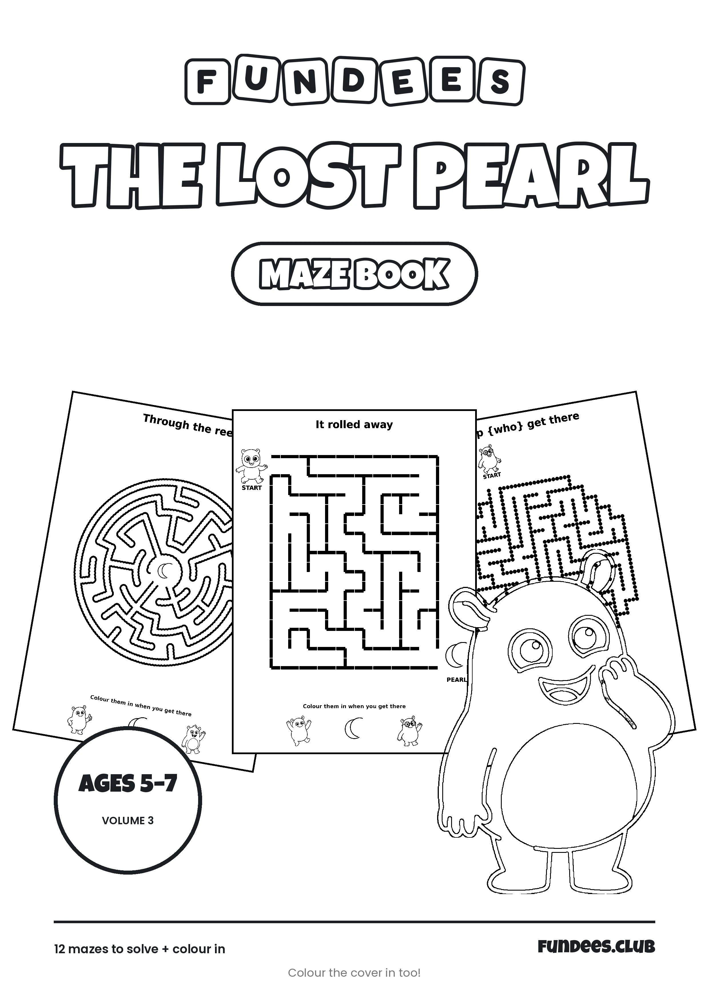 The Lost Pearl coloring book cover, Ages 5–7, volume 3