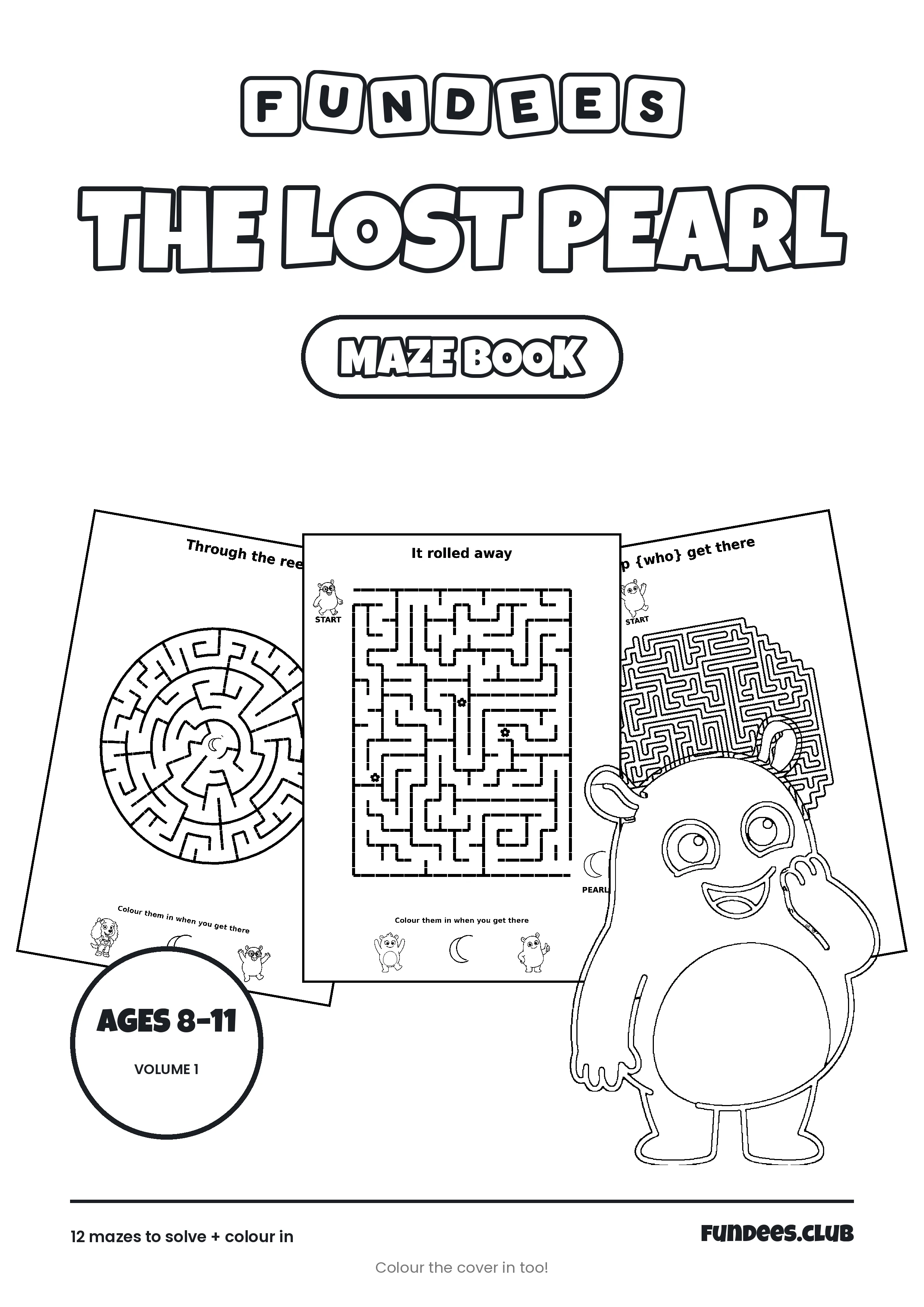 The Lost Pearl coloring book cover, Ages 8–11, volume 1