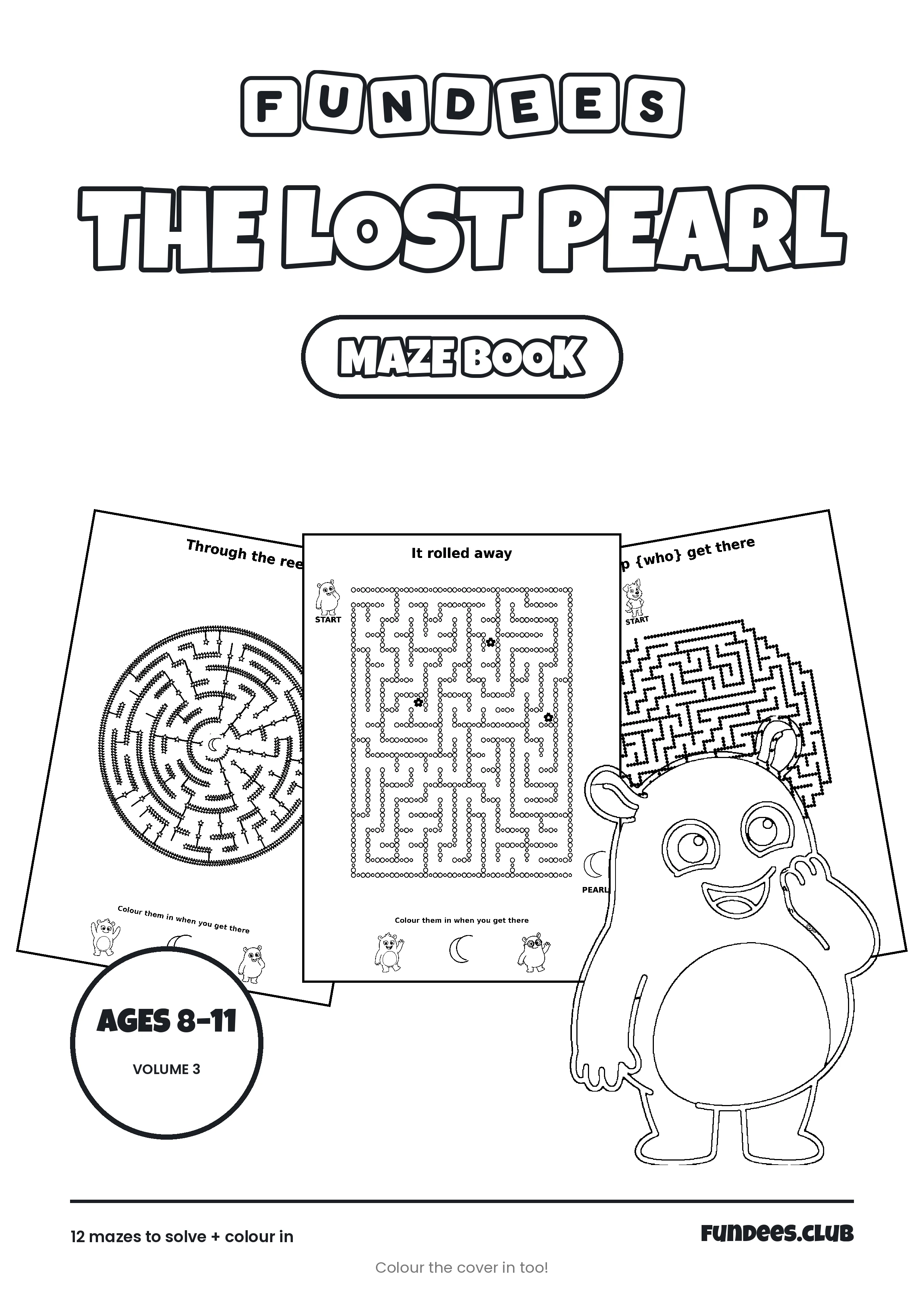 The Lost Pearl coloring book cover, Ages 8–11, volume 3
