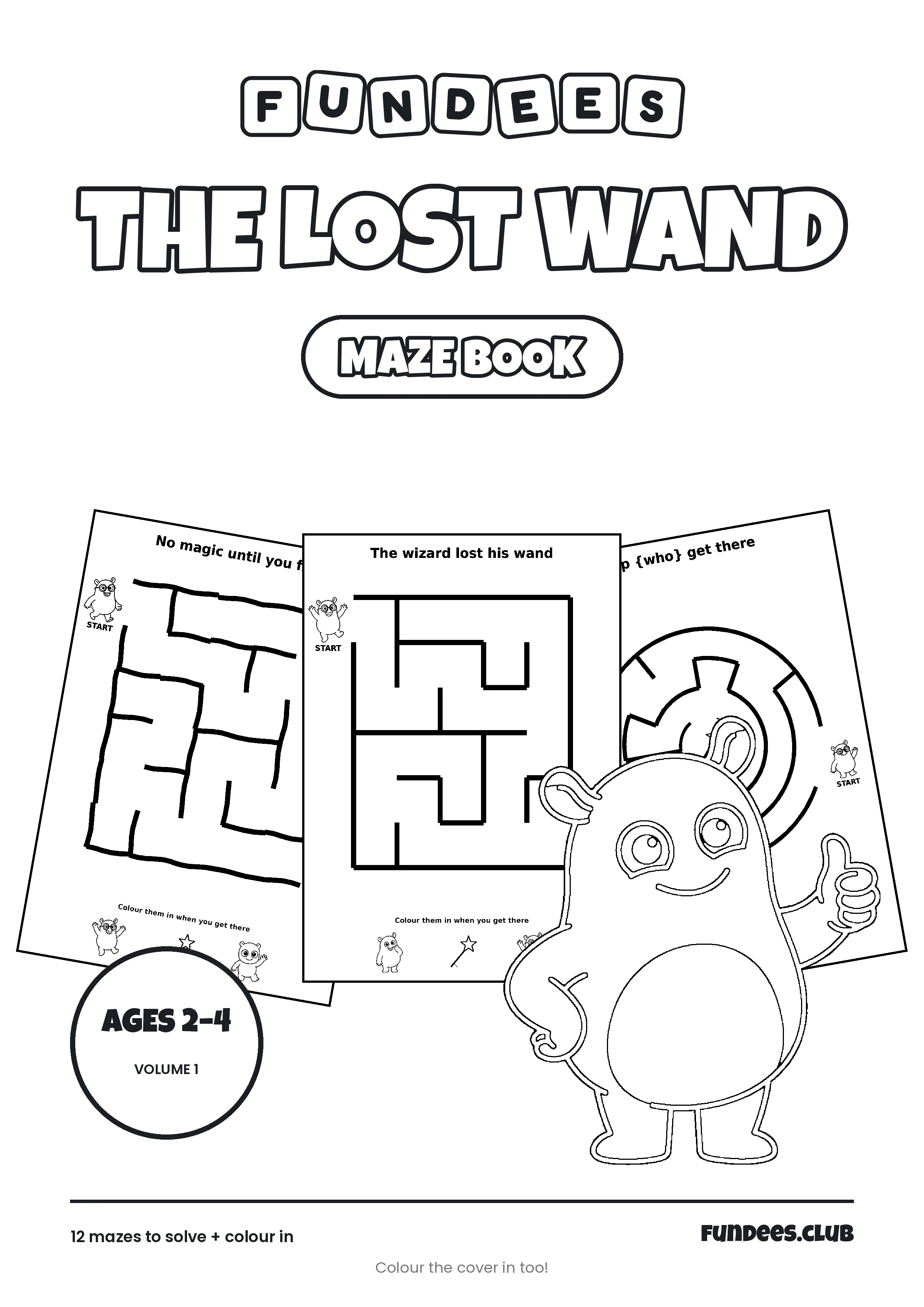 The Lost Wand coloring book cover, Ages 2–4, volume 1