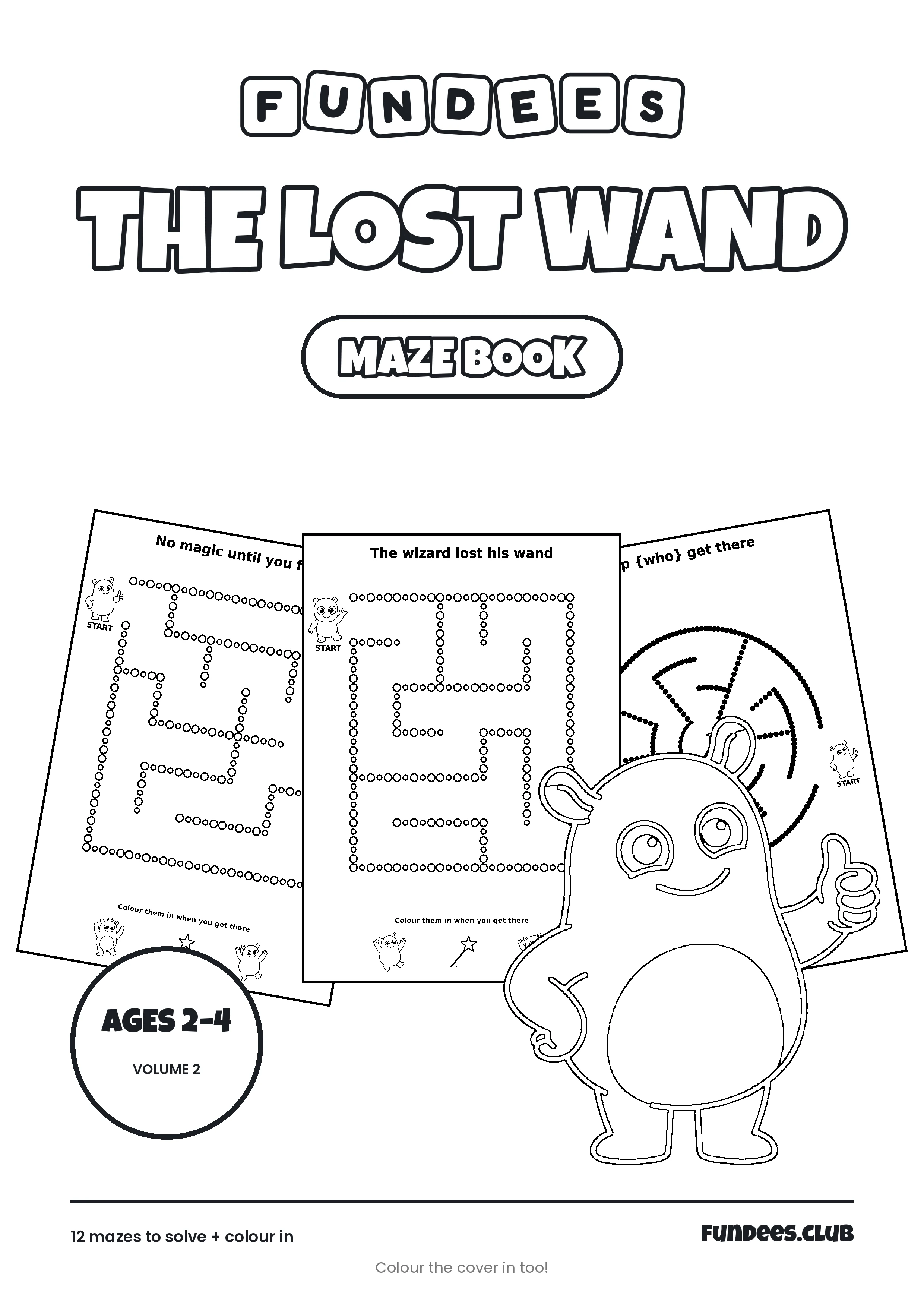 The Lost Wand coloring book cover, Ages 2–4, volume 2