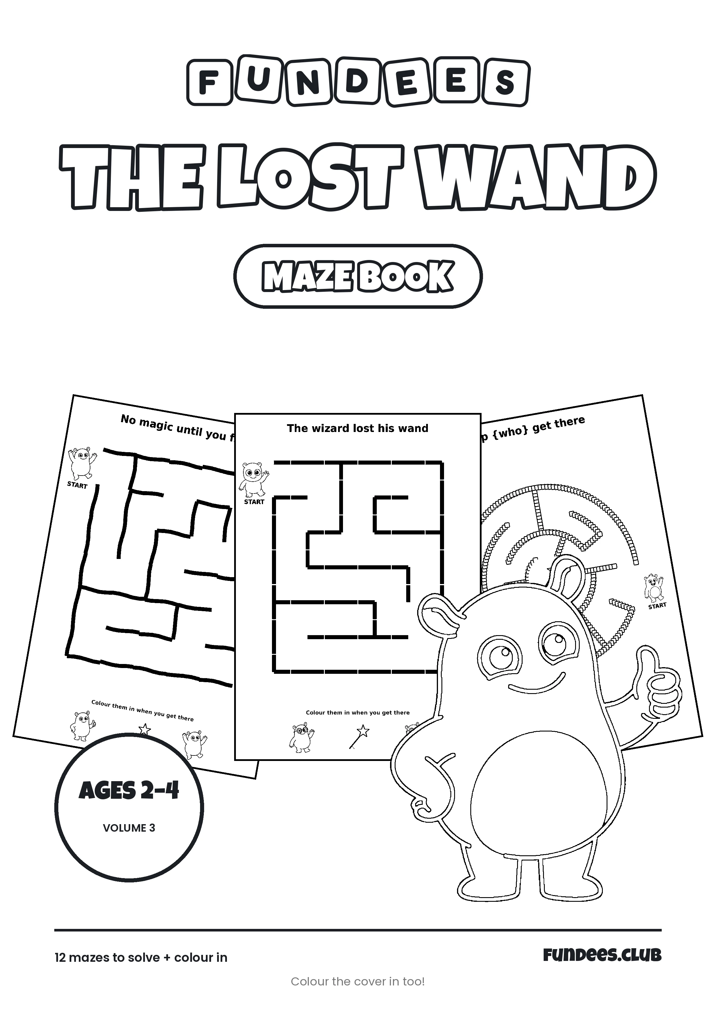 The Lost Wand coloring book cover, Ages 2–4, volume 3