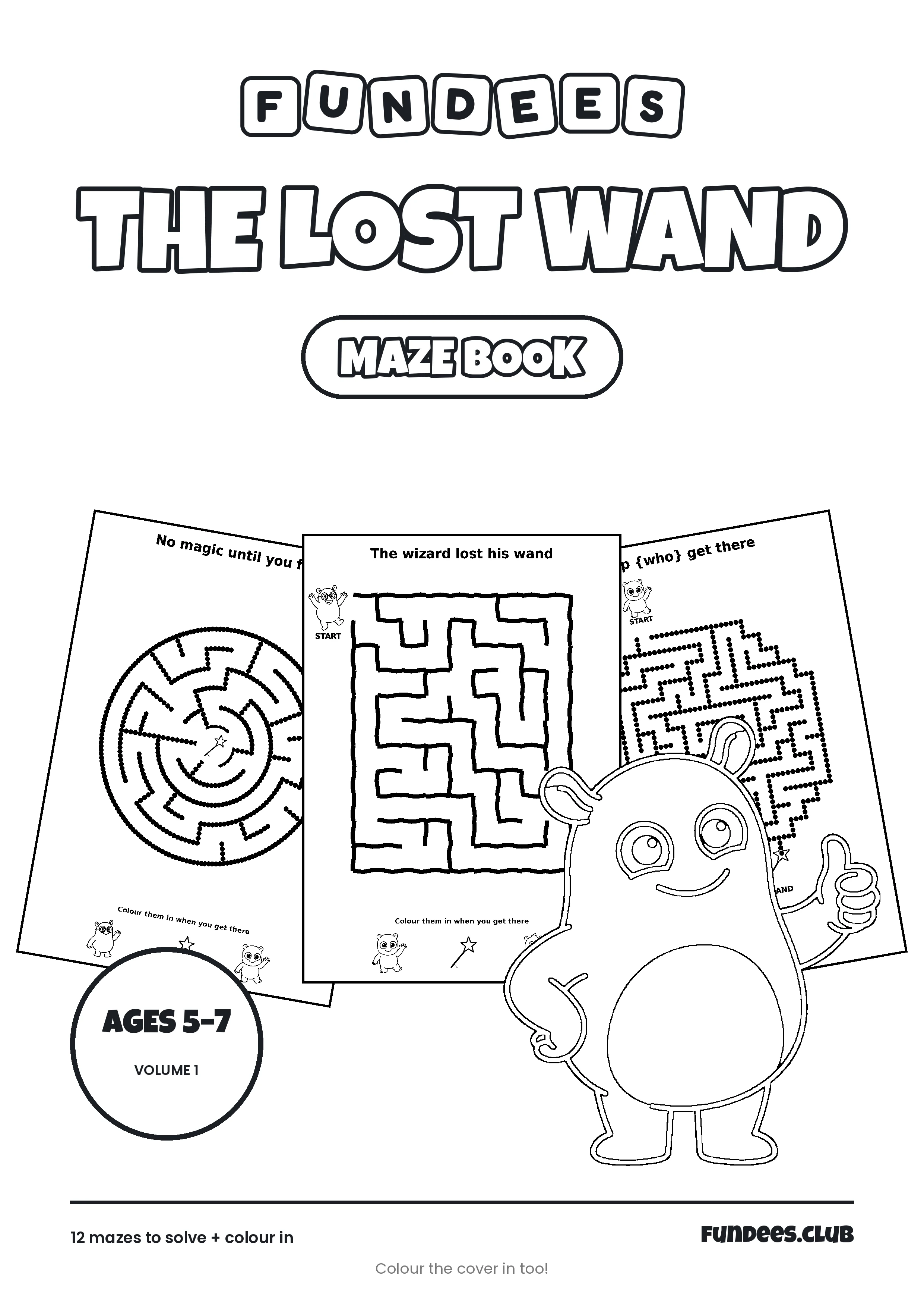 The Lost Wand coloring book cover, Ages 5–7, volume 1