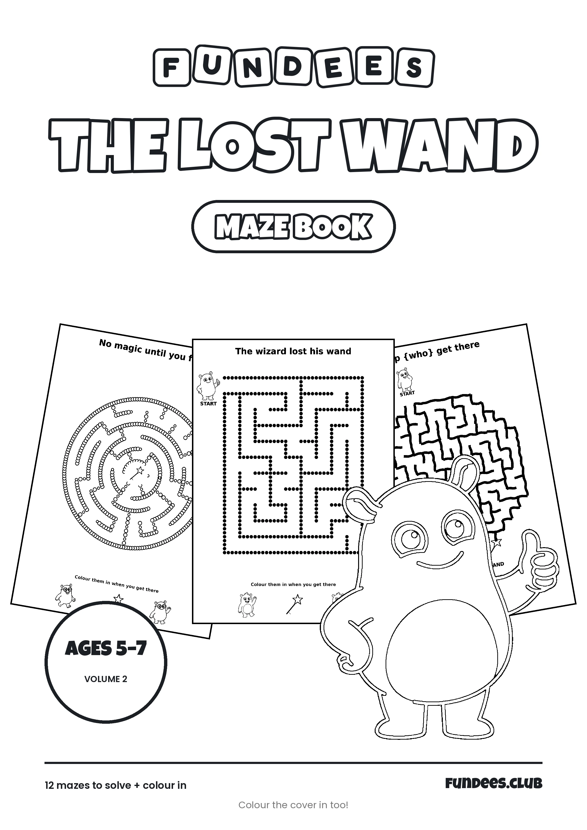 The Lost Wand coloring book cover, Ages 5–7, volume 2