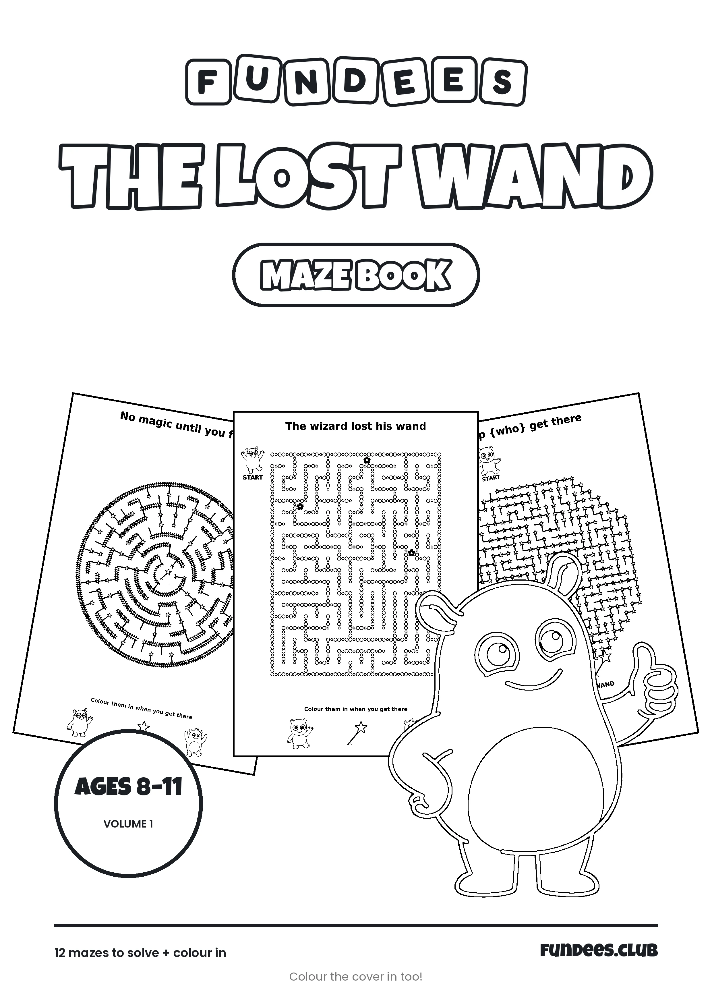 The Lost Wand coloring book cover, Ages 8–11, volume 1