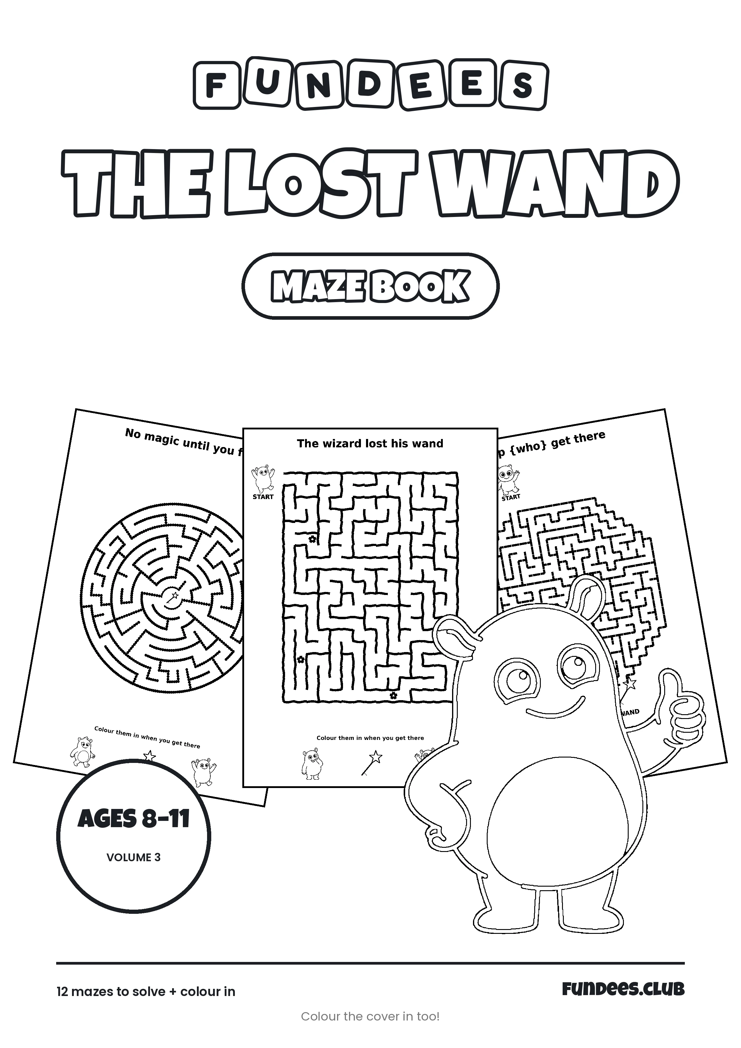 The Lost Wand coloring book cover, Ages 8–11, volume 3