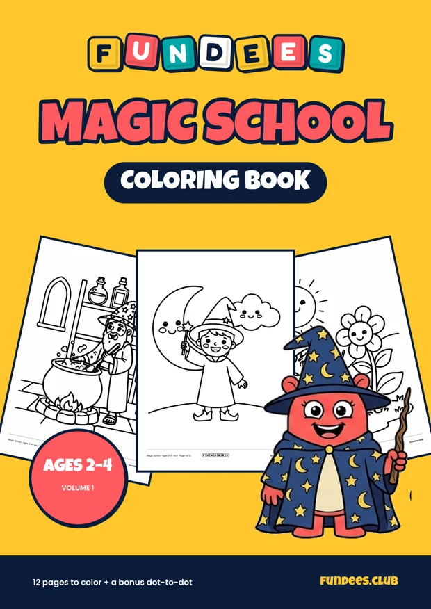 Magic School coloring book cover, Ages 2–4, volume 1
