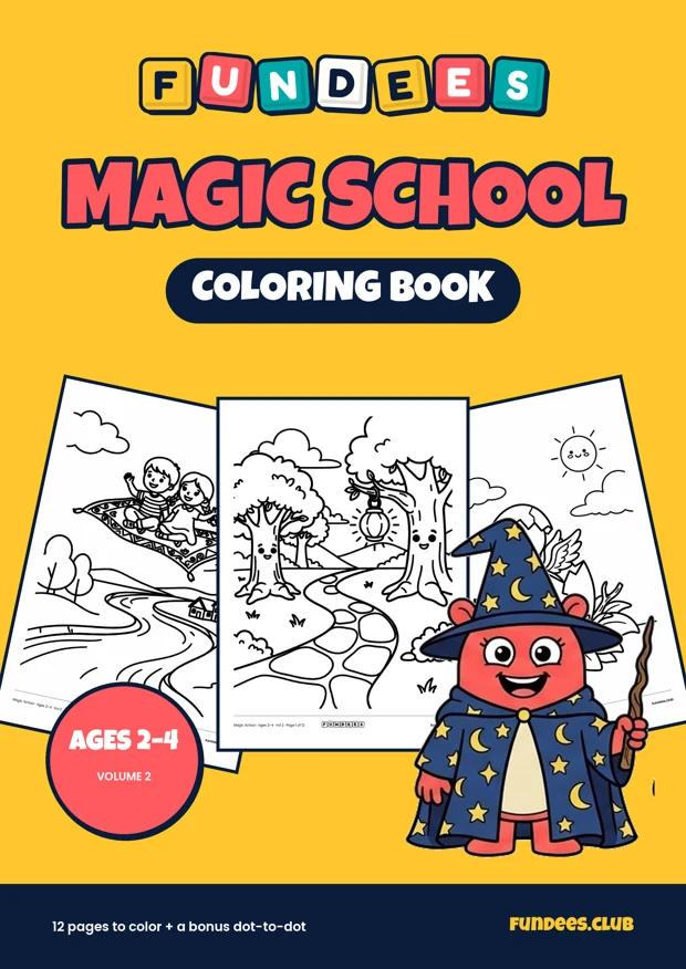 Magic School coloring book cover, Ages 2–4, volume 2
