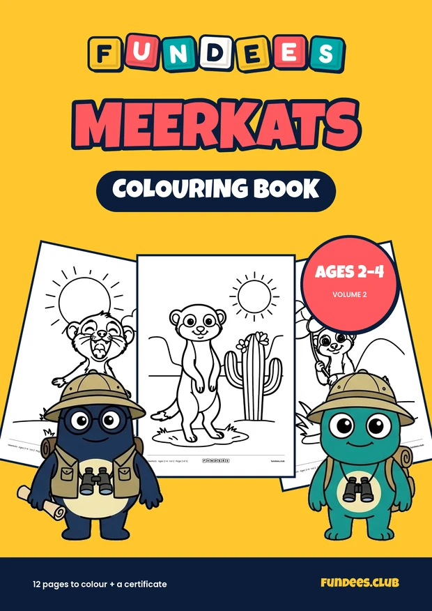 Meerkats coloring book cover, Ages 2–4, volume 2