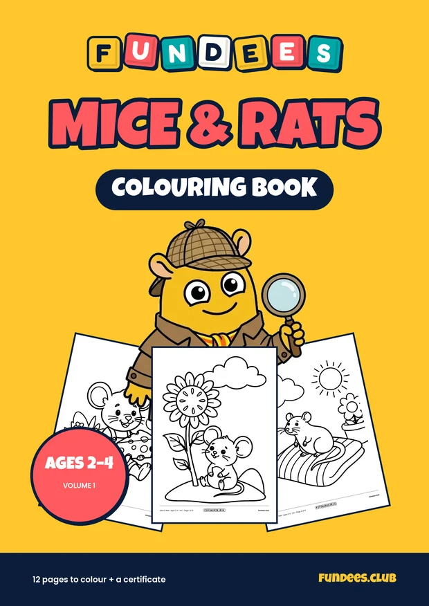 Mice & Rats coloring book cover, Ages 2–4, volume 1