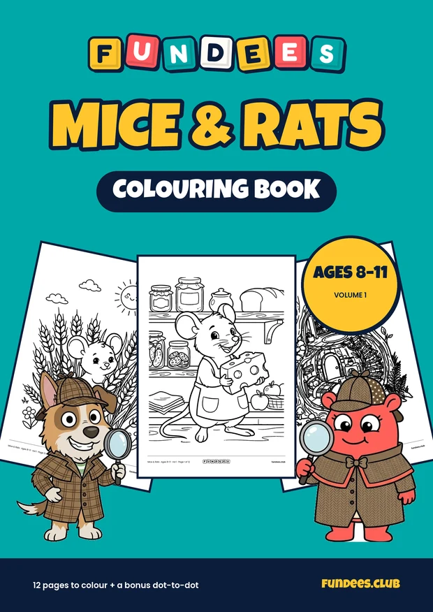 Mice & Rats coloring book cover, Ages 8–11, volume 1