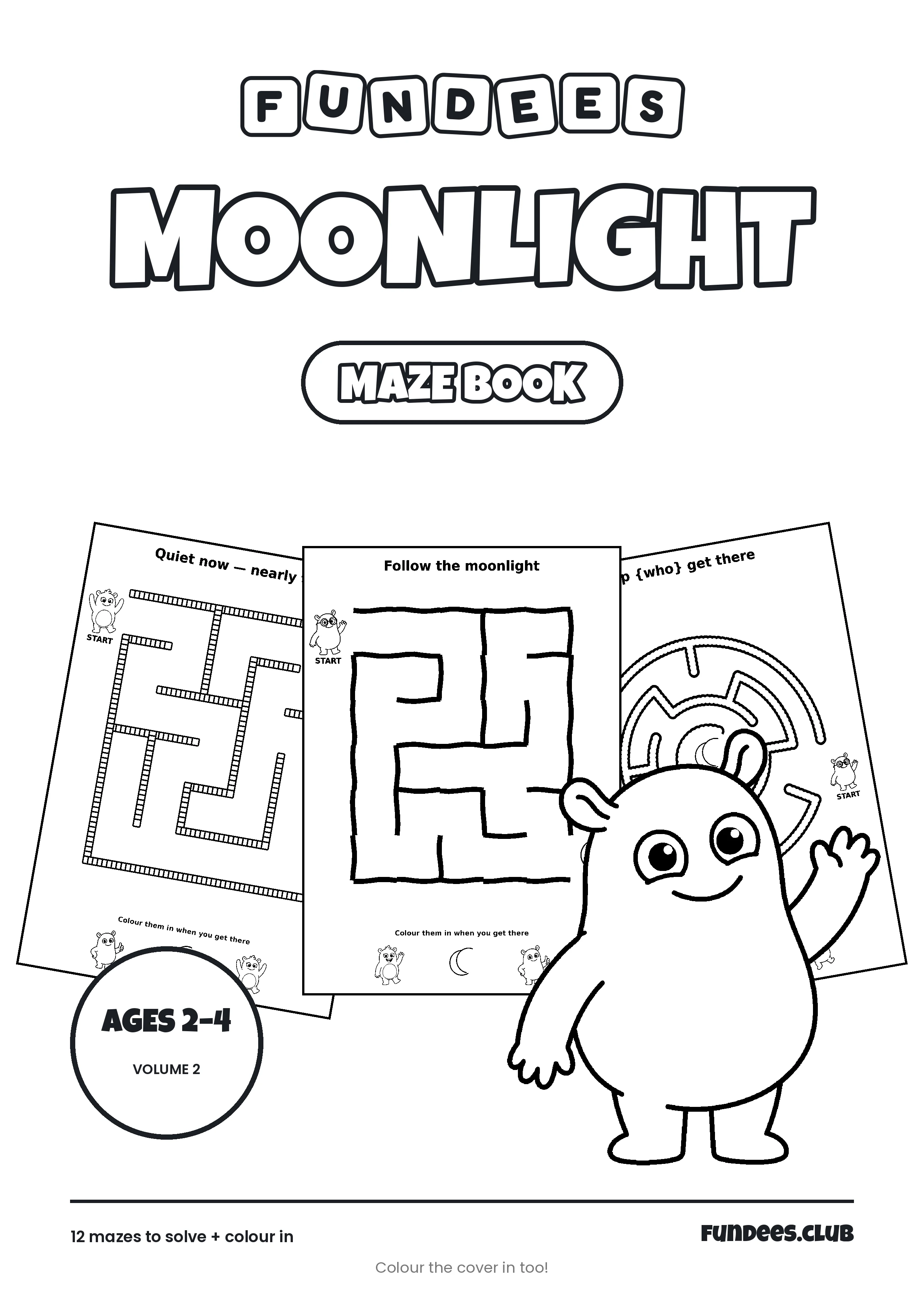 Moonlight coloring book cover, Ages 2–4, volume 2