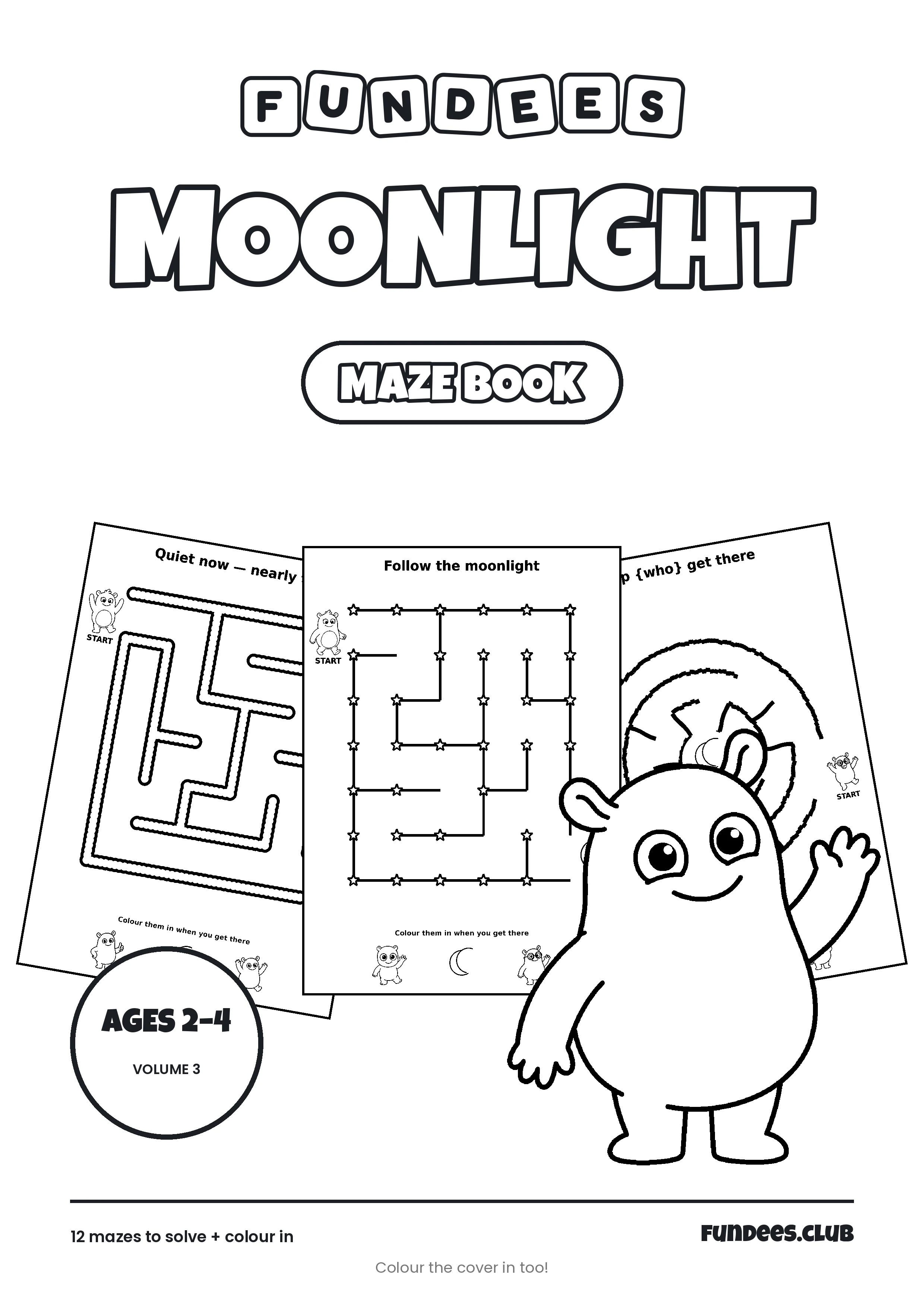 Moonlight coloring book cover, Ages 2–4, volume 3
