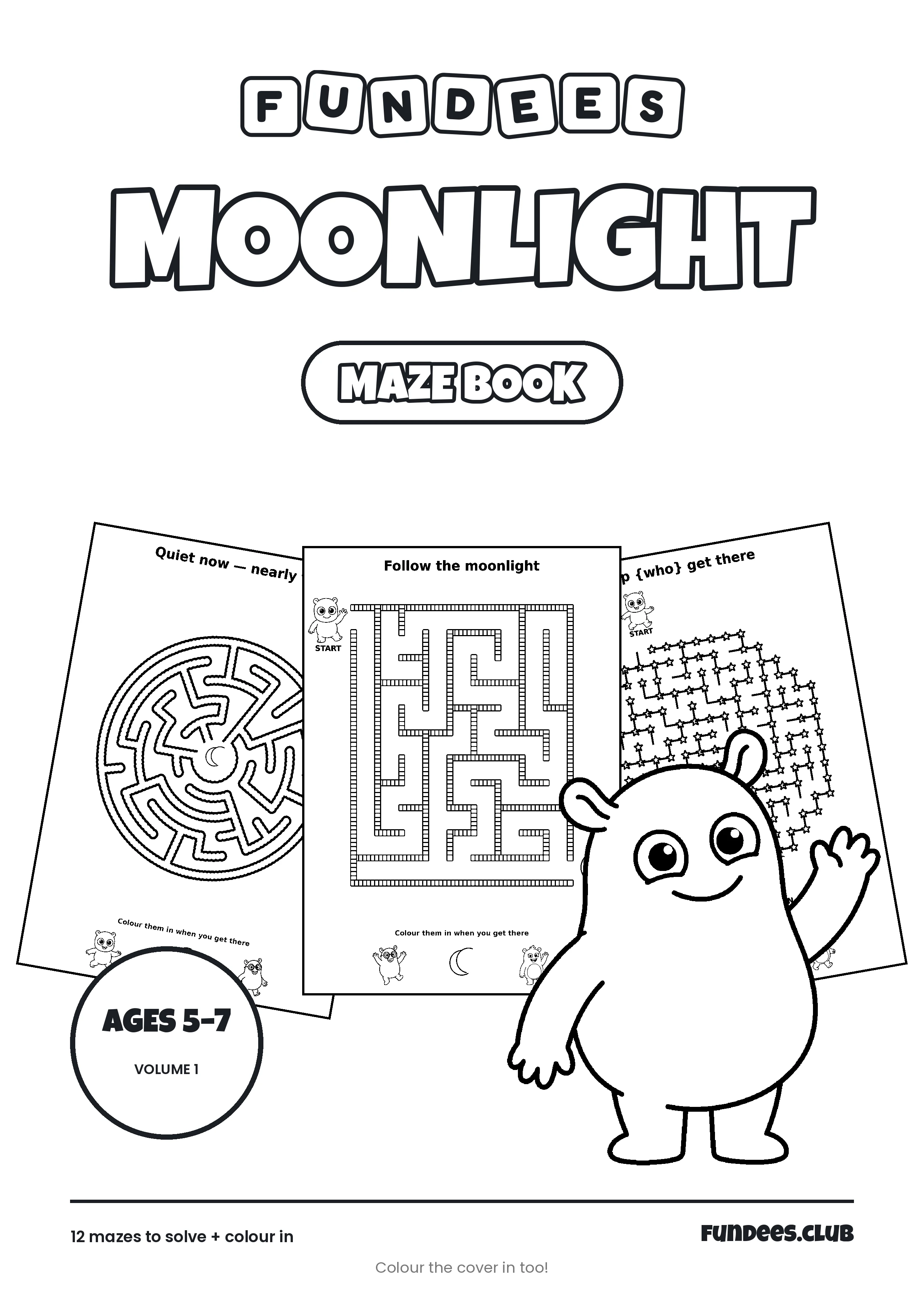 Moonlight coloring book cover, Ages 5–7, volume 1