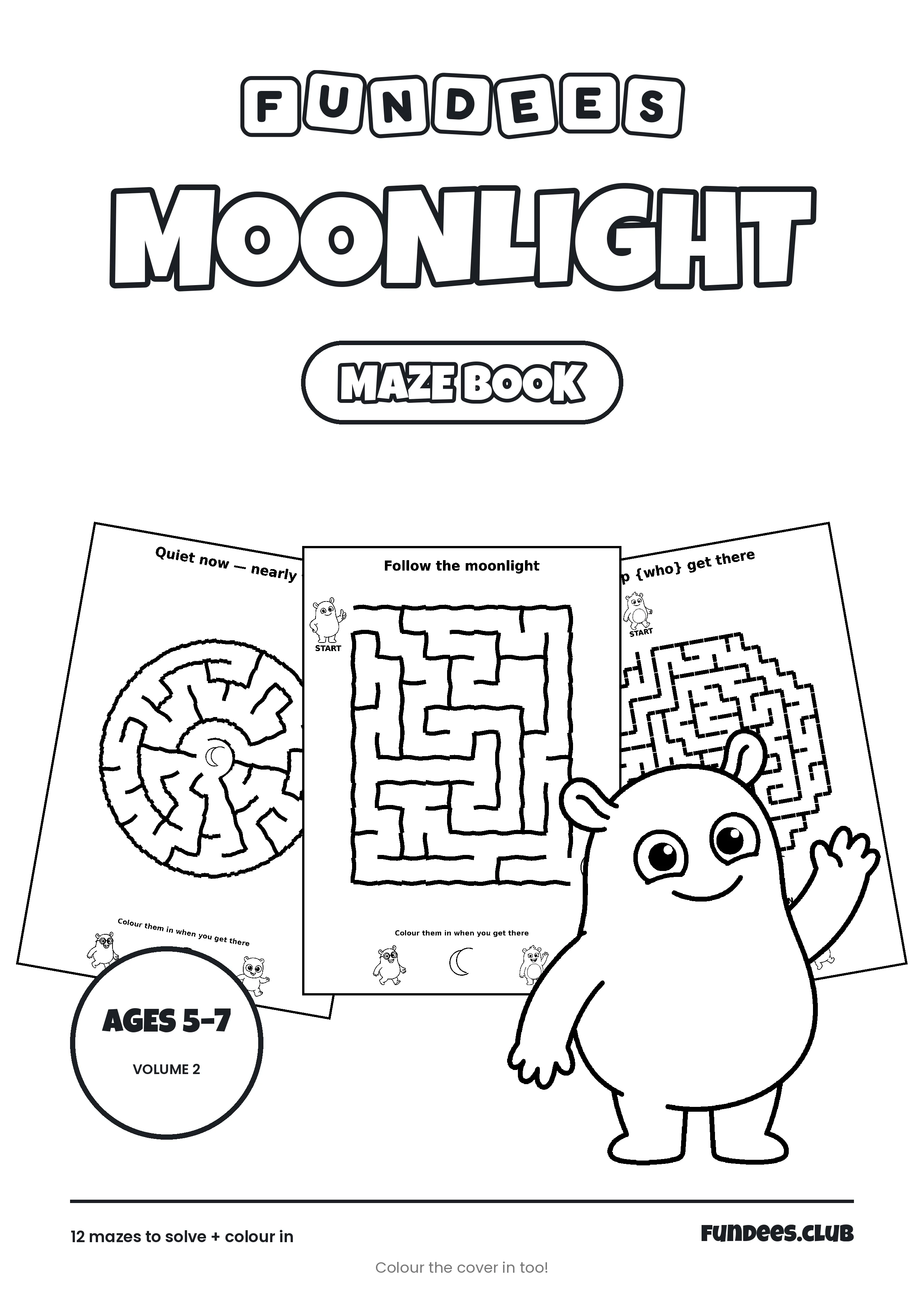 Moonlight coloring book cover, Ages 5–7, volume 2