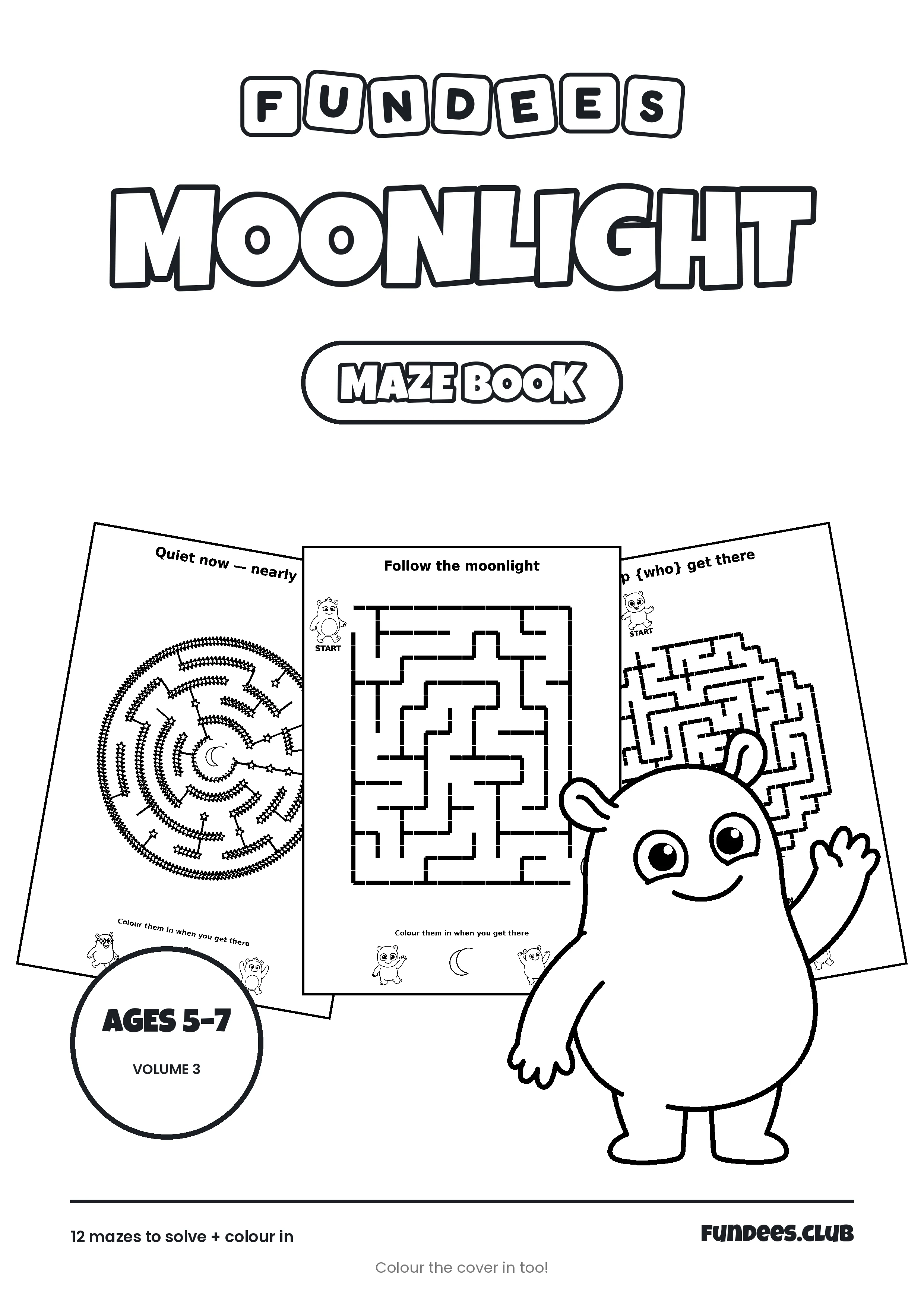 Moonlight coloring book cover, Ages 5–7, volume 3