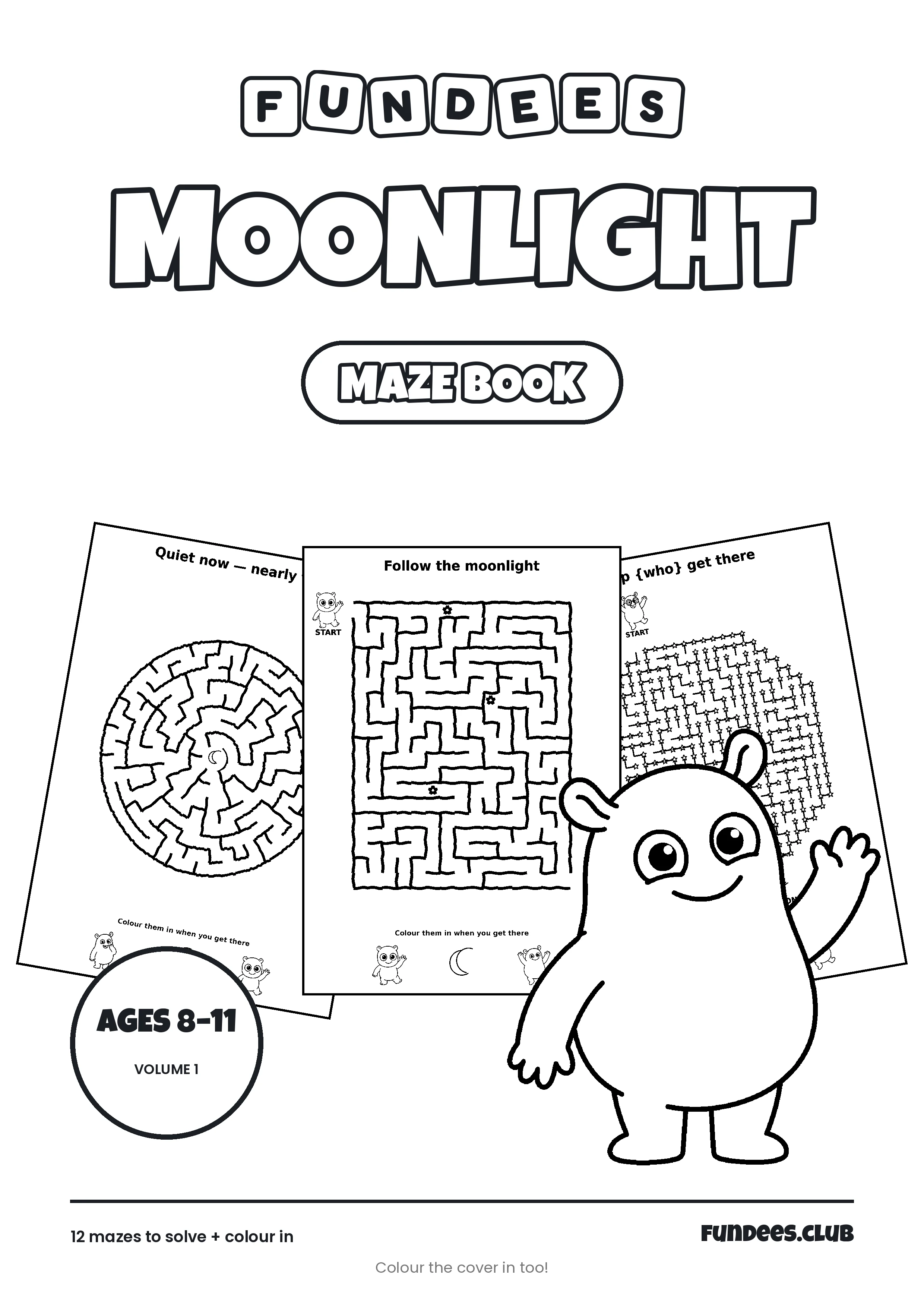Moonlight coloring book cover, Ages 8–11, volume 1