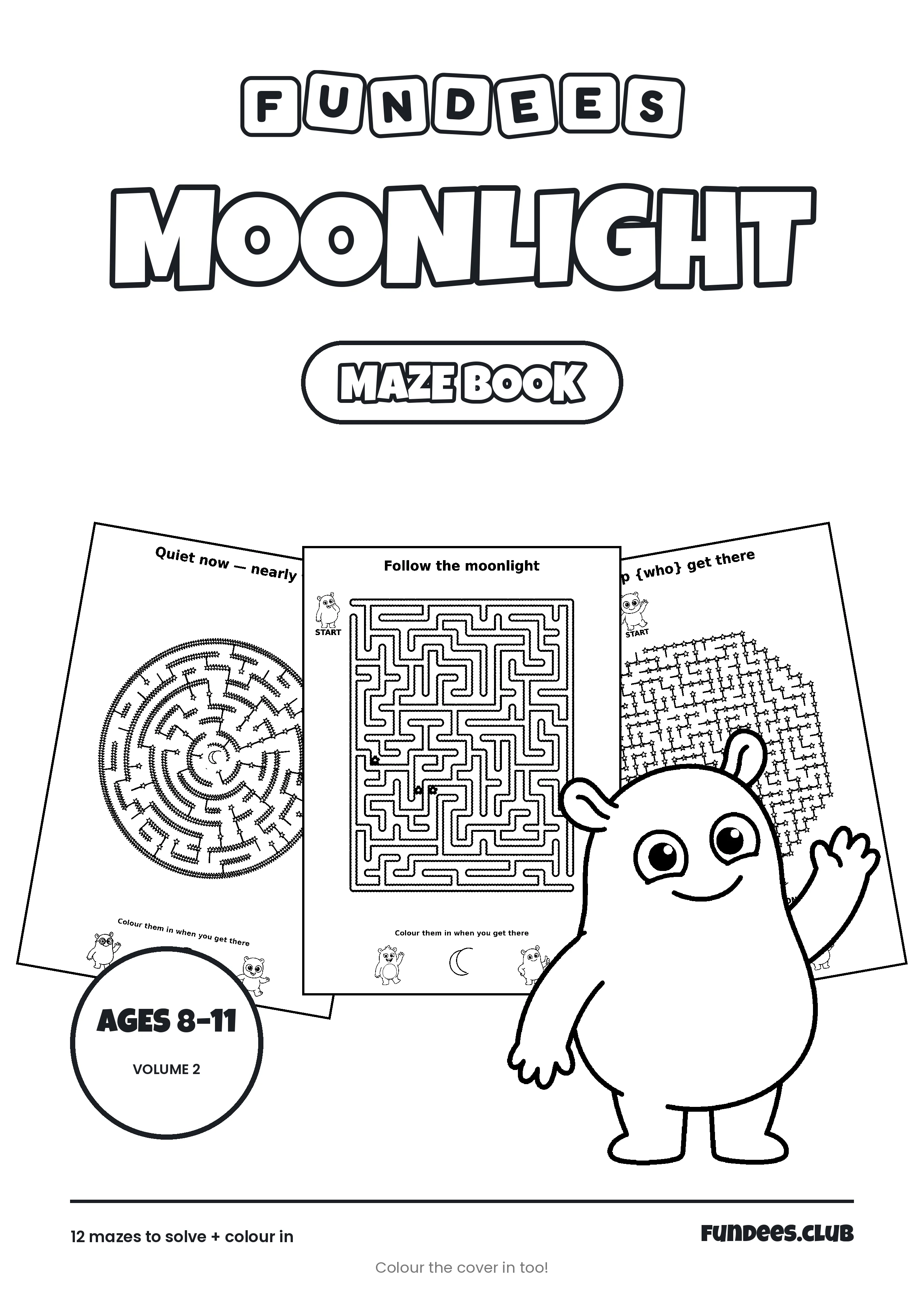 Moonlight coloring book cover, Ages 8–11, volume 2