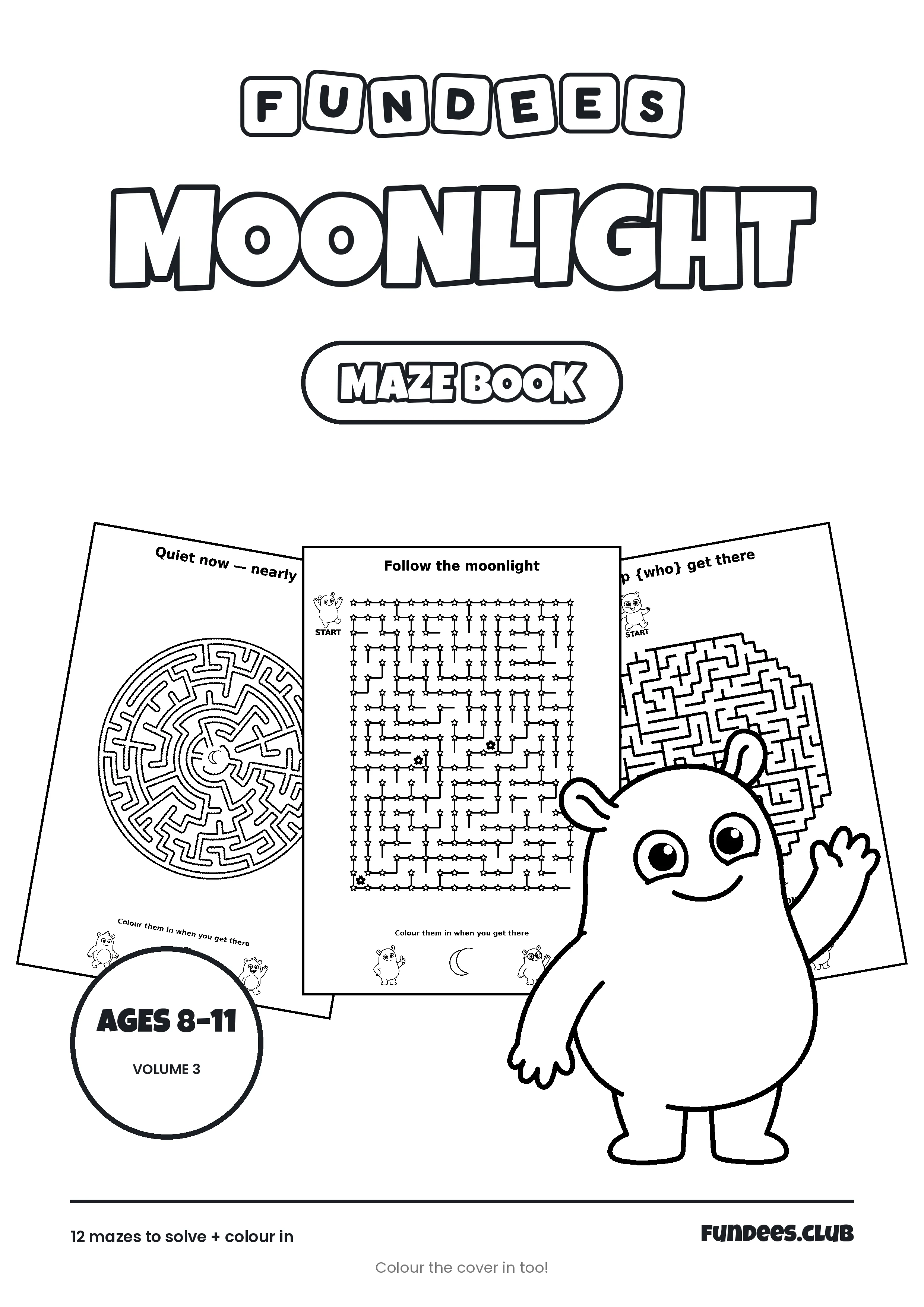 Moonlight coloring book cover, Ages 8–11, volume 3