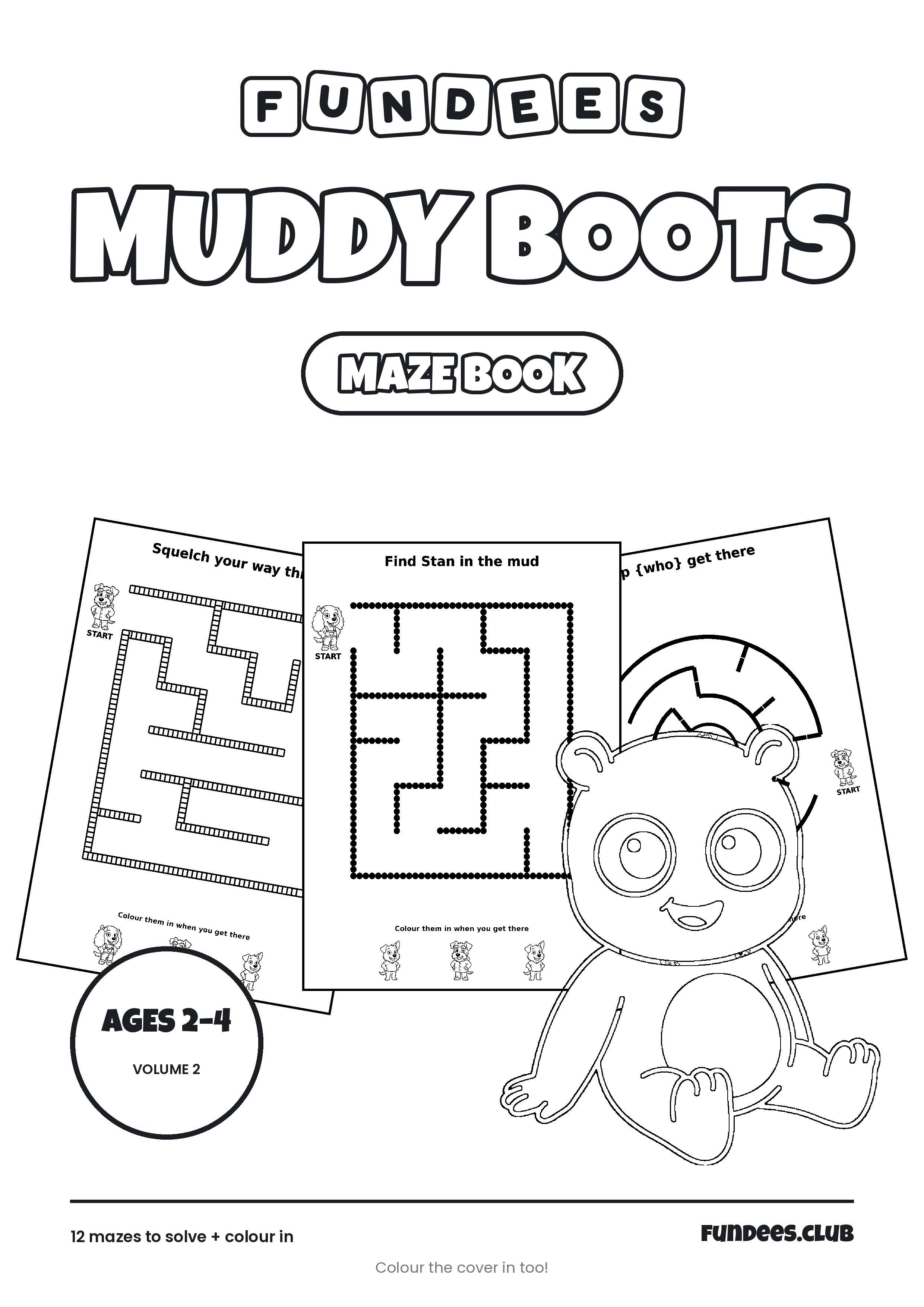 Muddy Boots coloring book cover, Ages 2–4, volume 2