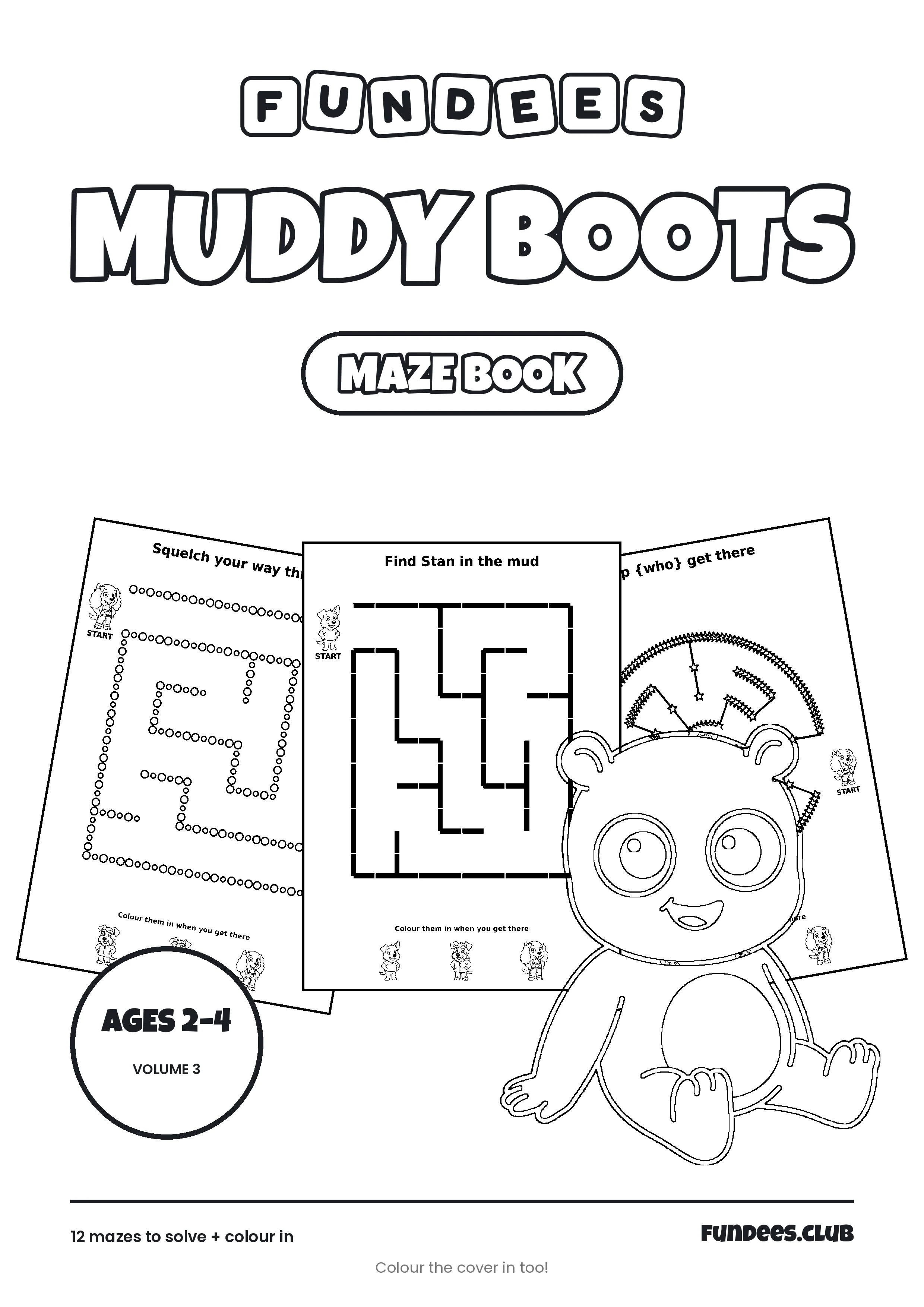 Muddy Boots coloring book cover, Ages 2–4, volume 3