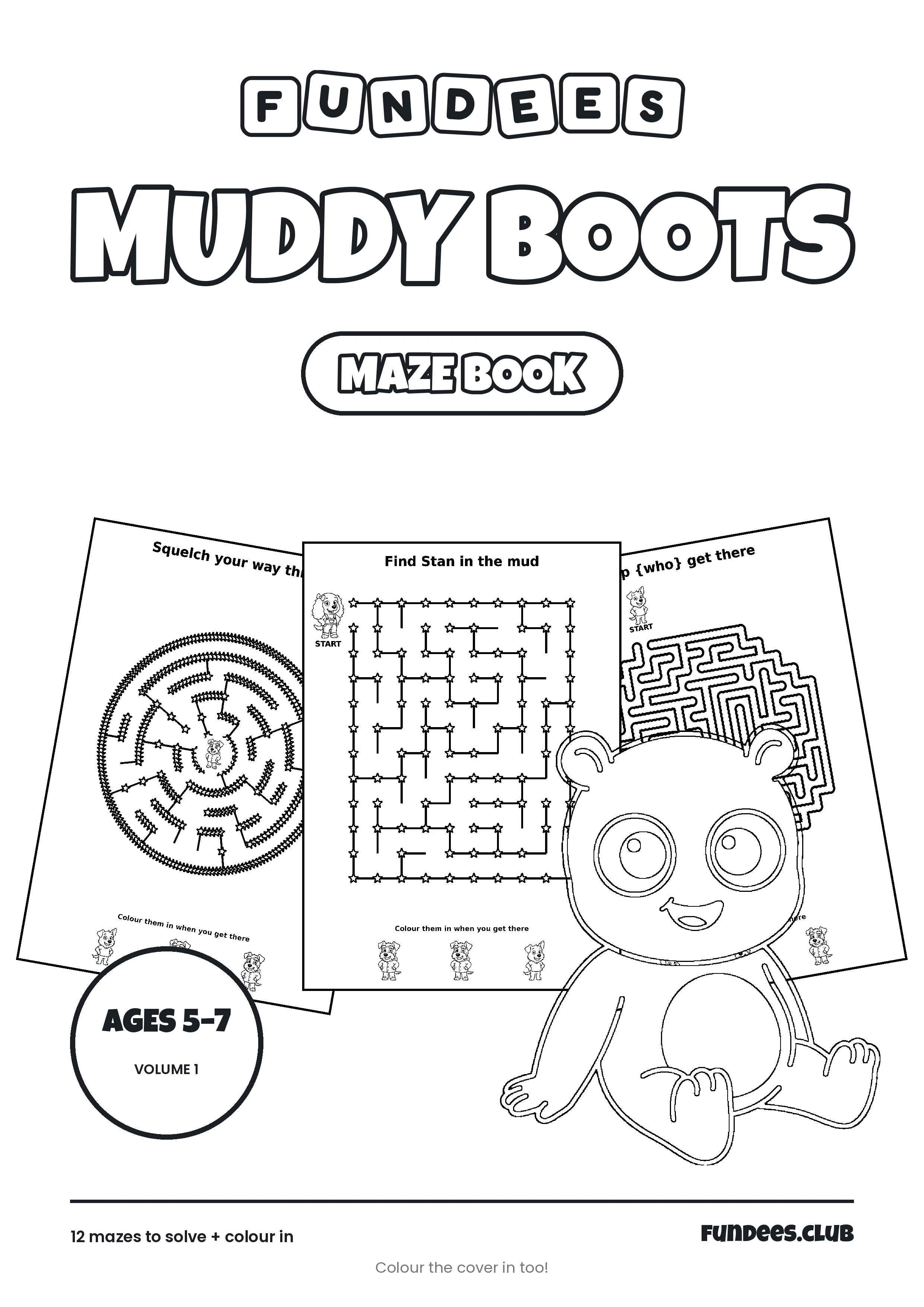 Muddy Boots coloring book cover, Ages 5–7, volume 1