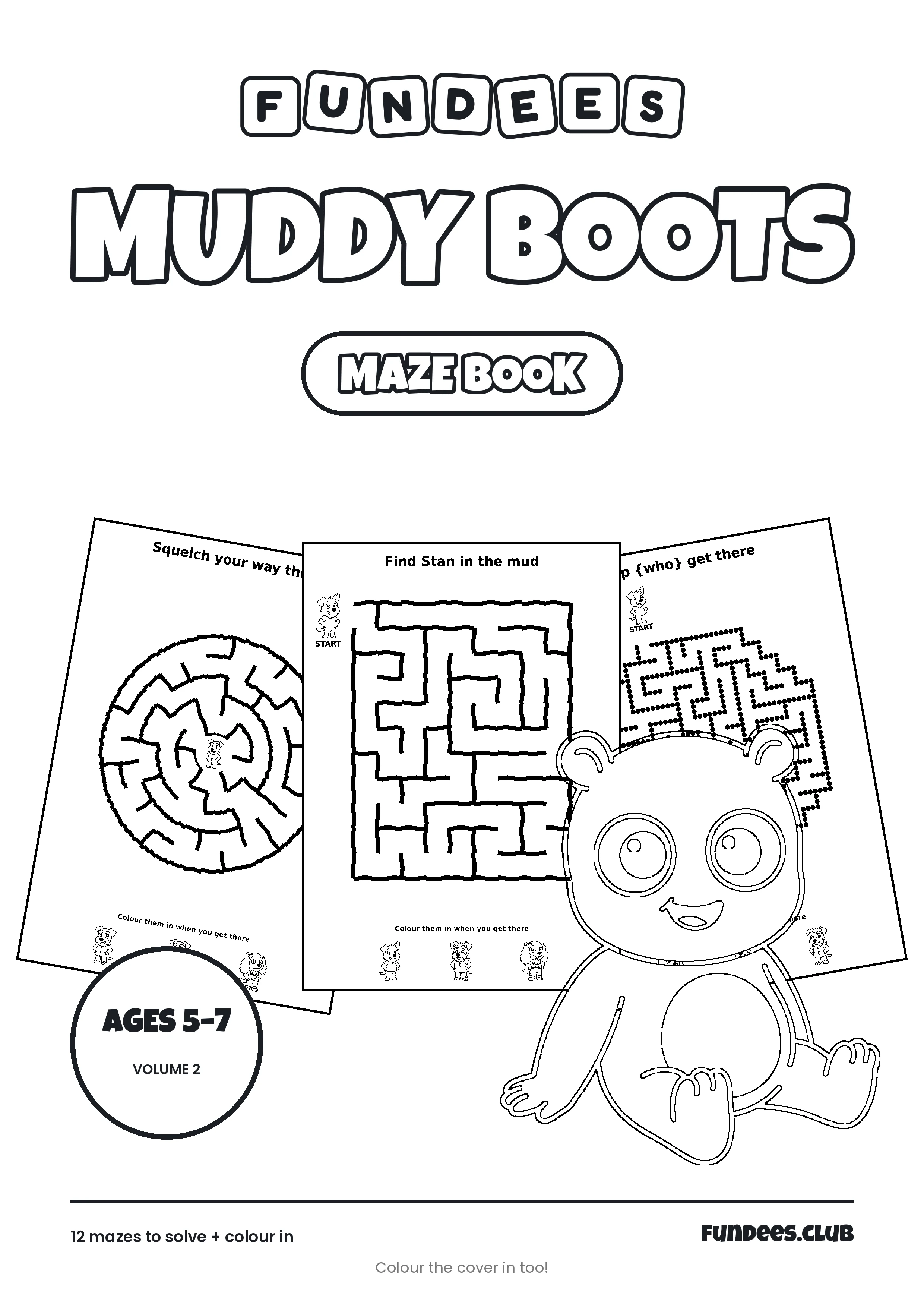 Muddy Boots coloring book cover, Ages 5–7, volume 2