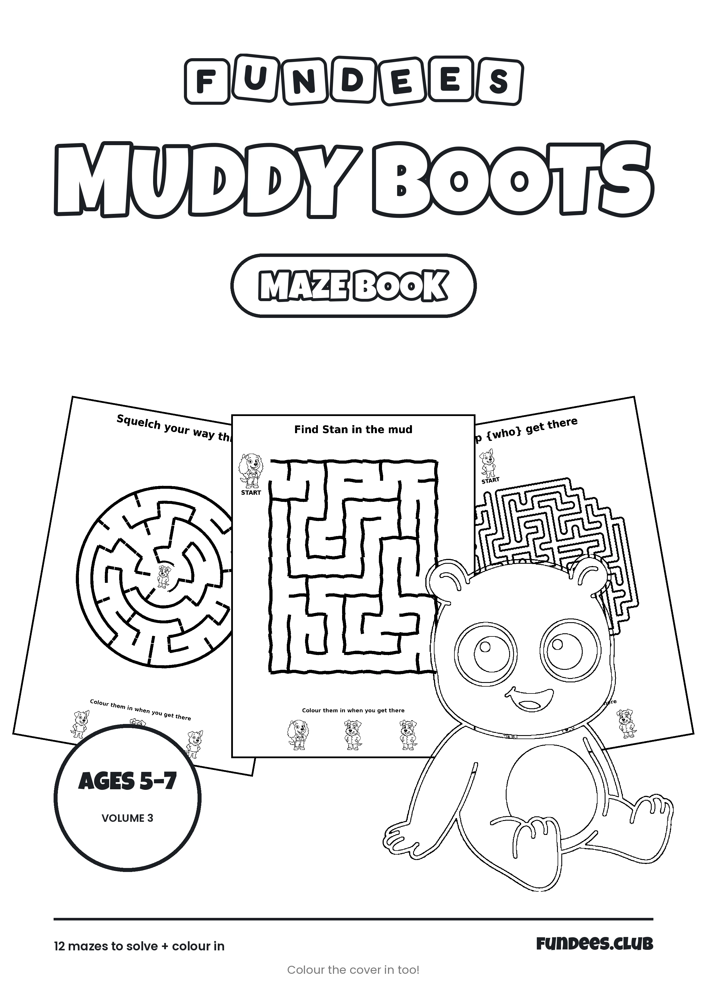 Muddy Boots coloring book cover, Ages 5–7, volume 3