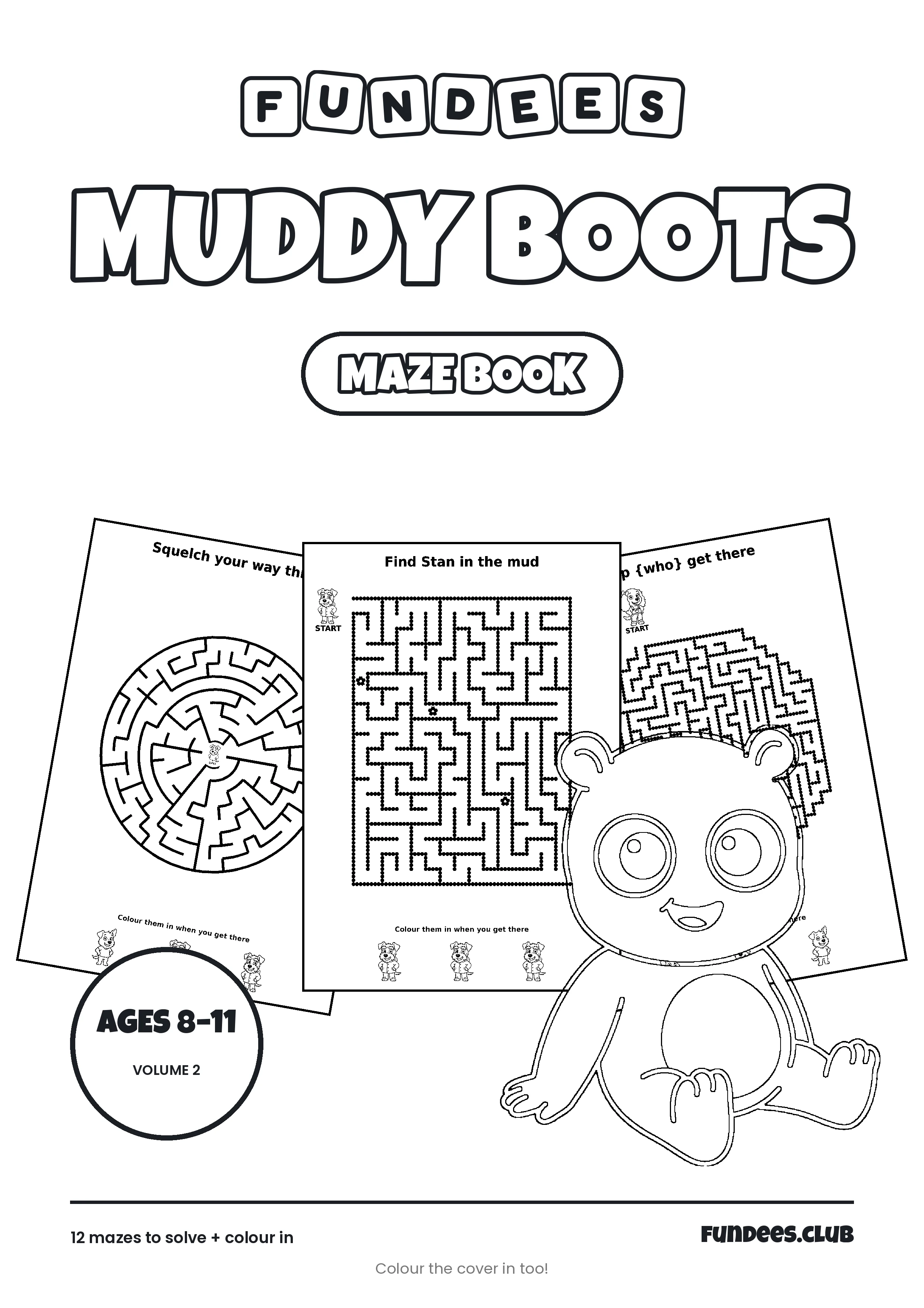Muddy Boots coloring book cover, Ages 8–11, volume 2
