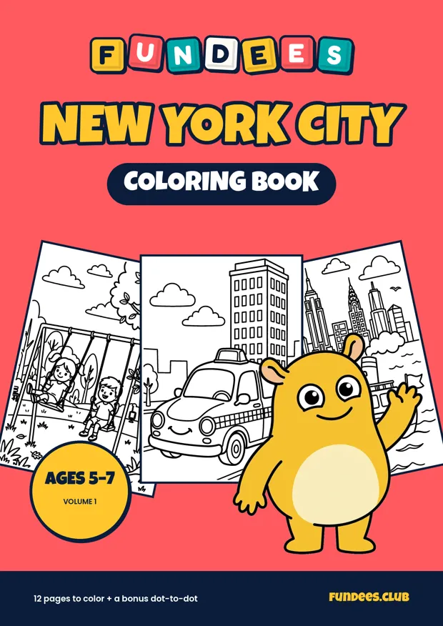 New York City coloring book cover, Ages 5–7, volume 1