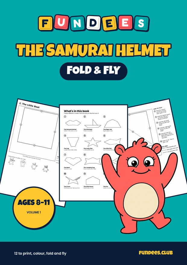 The Samurai Helmet coloring book cover, Ages 8–11, volume 1