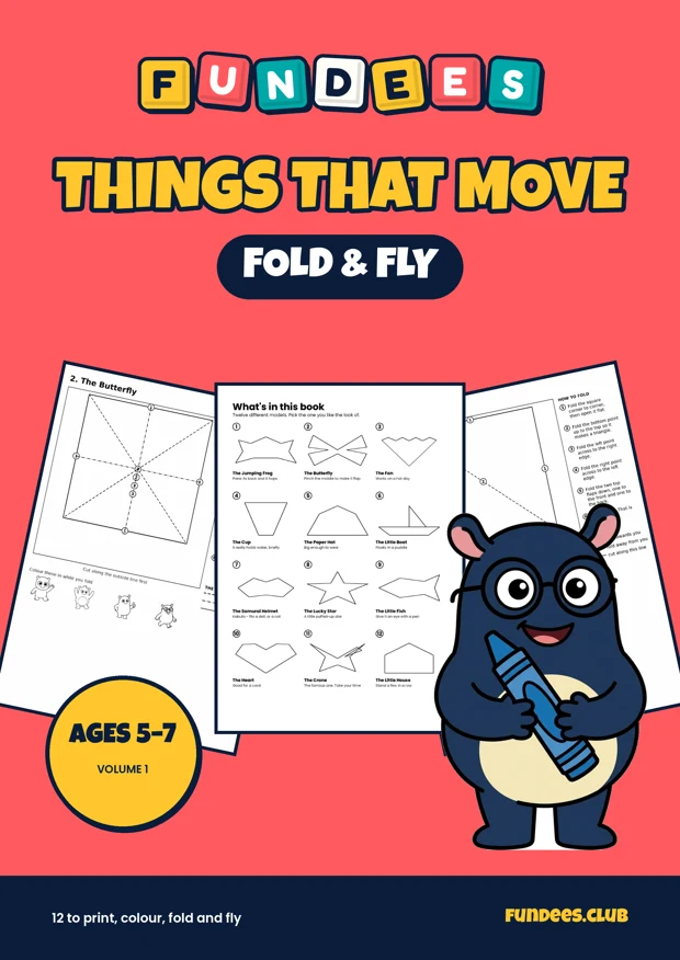 Things That Move coloring book cover, Ages 5–7, volume 1