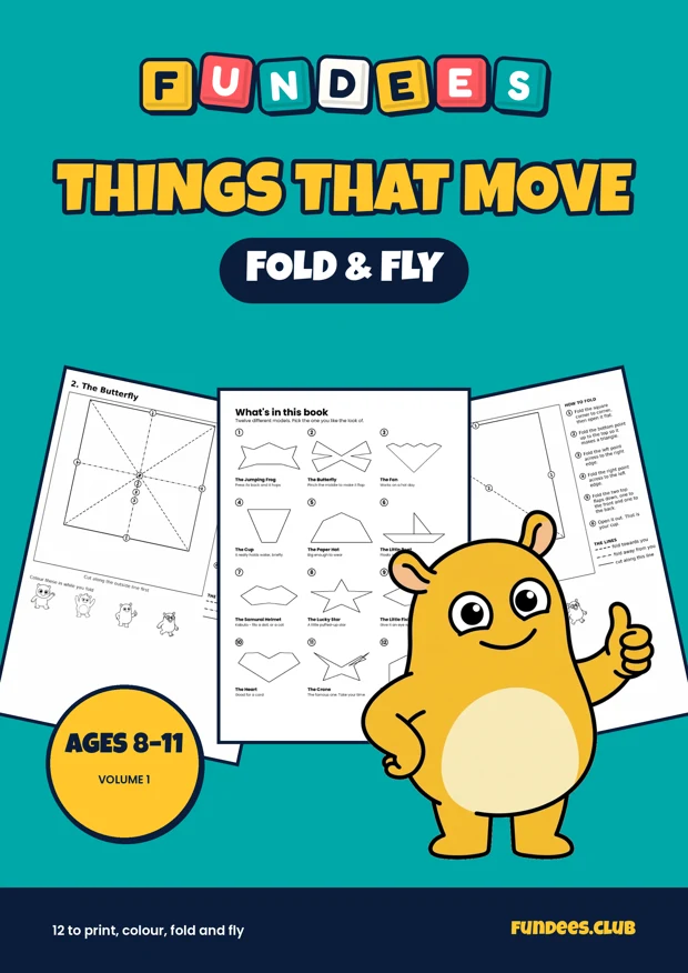 Things That Move coloring book cover, Ages 8–11, volume 1
