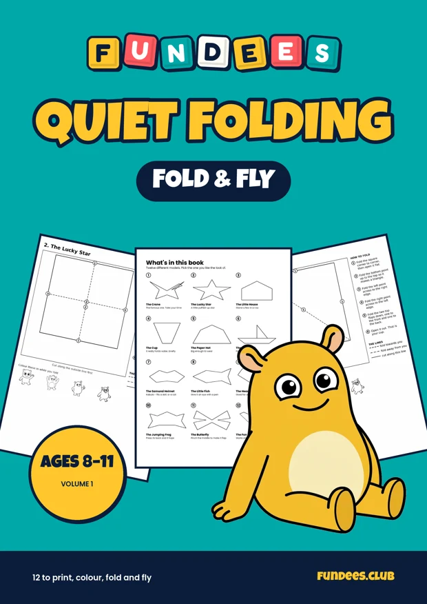 Quiet Folding coloring book cover, Ages 8–11, volume 1
