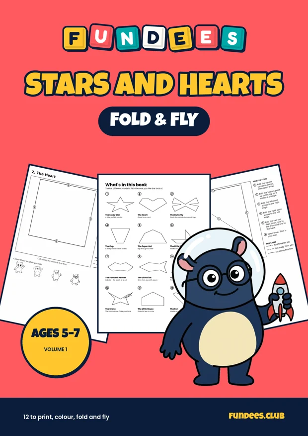 Stars and Hearts coloring book cover, Ages 5–7, volume 1