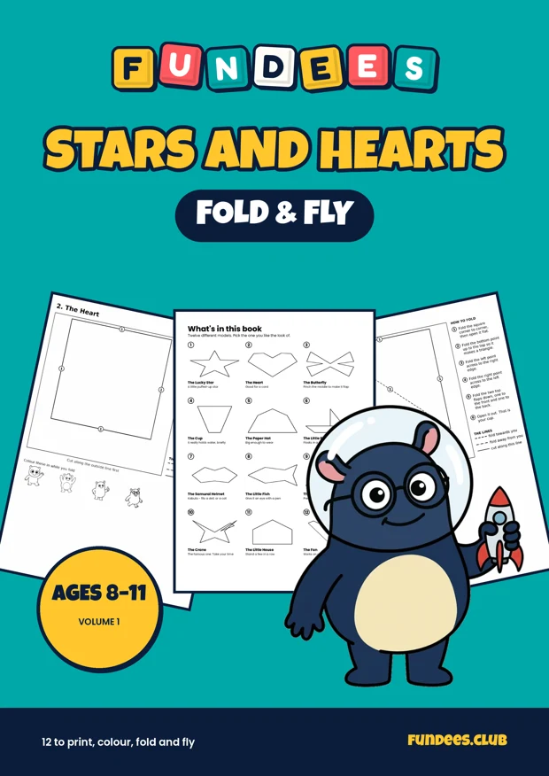 Stars and Hearts coloring book cover, Ages 8–11, volume 1