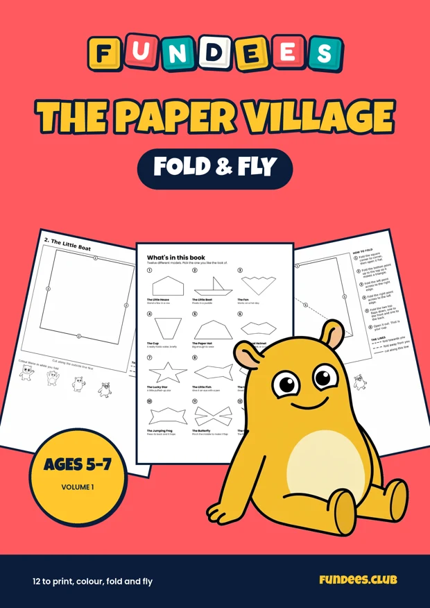 The Paper Village coloring book cover, Ages 5–7, volume 1