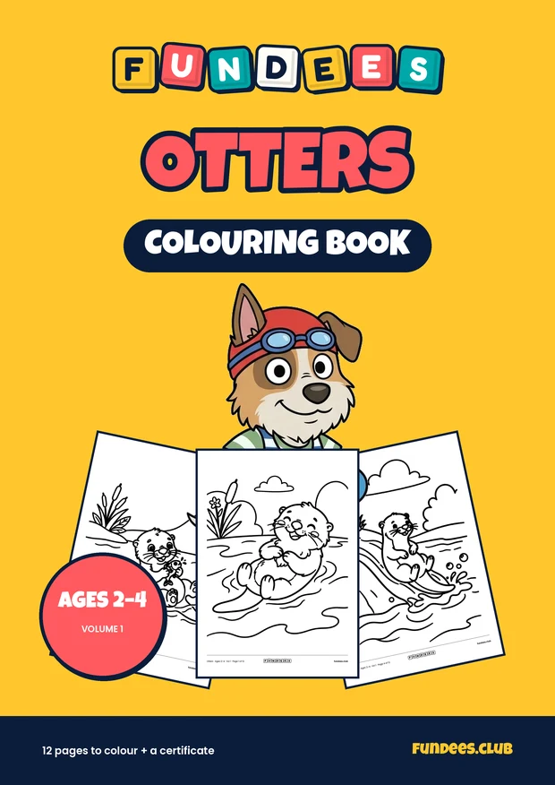 Otters coloring book cover, Ages 2–4, volume 1