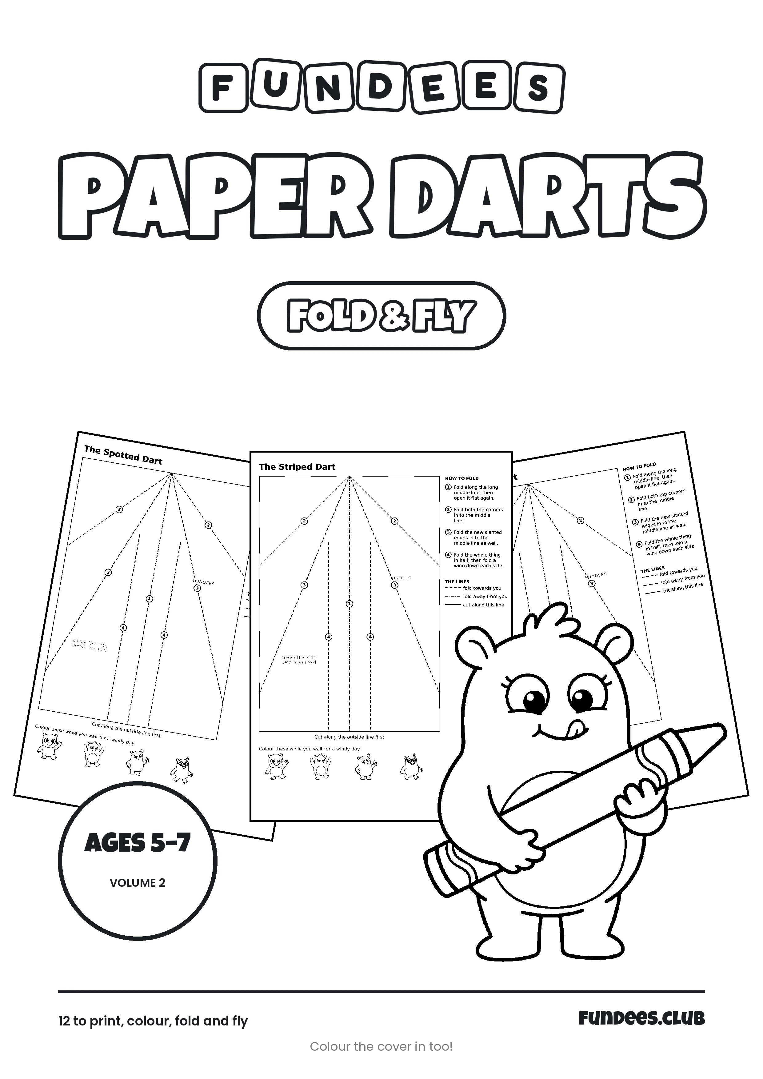 Paper Darts coloring book cover, Ages 5–7, volume 2