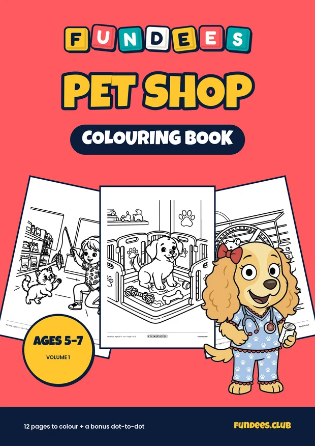 Pet Shop coloring book cover, Ages 5–7, volume 1