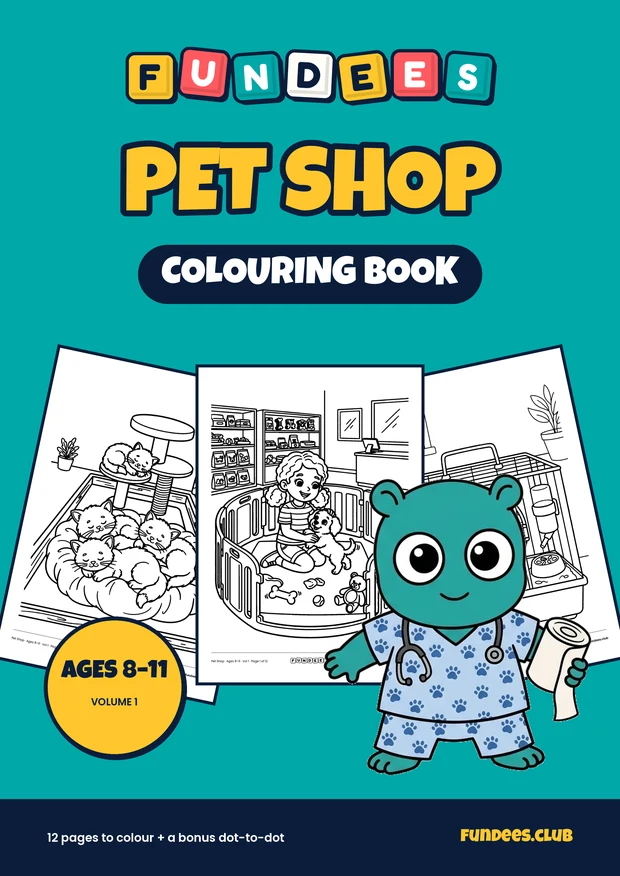 Pet Shop coloring book cover, Ages 8–11, volume 1