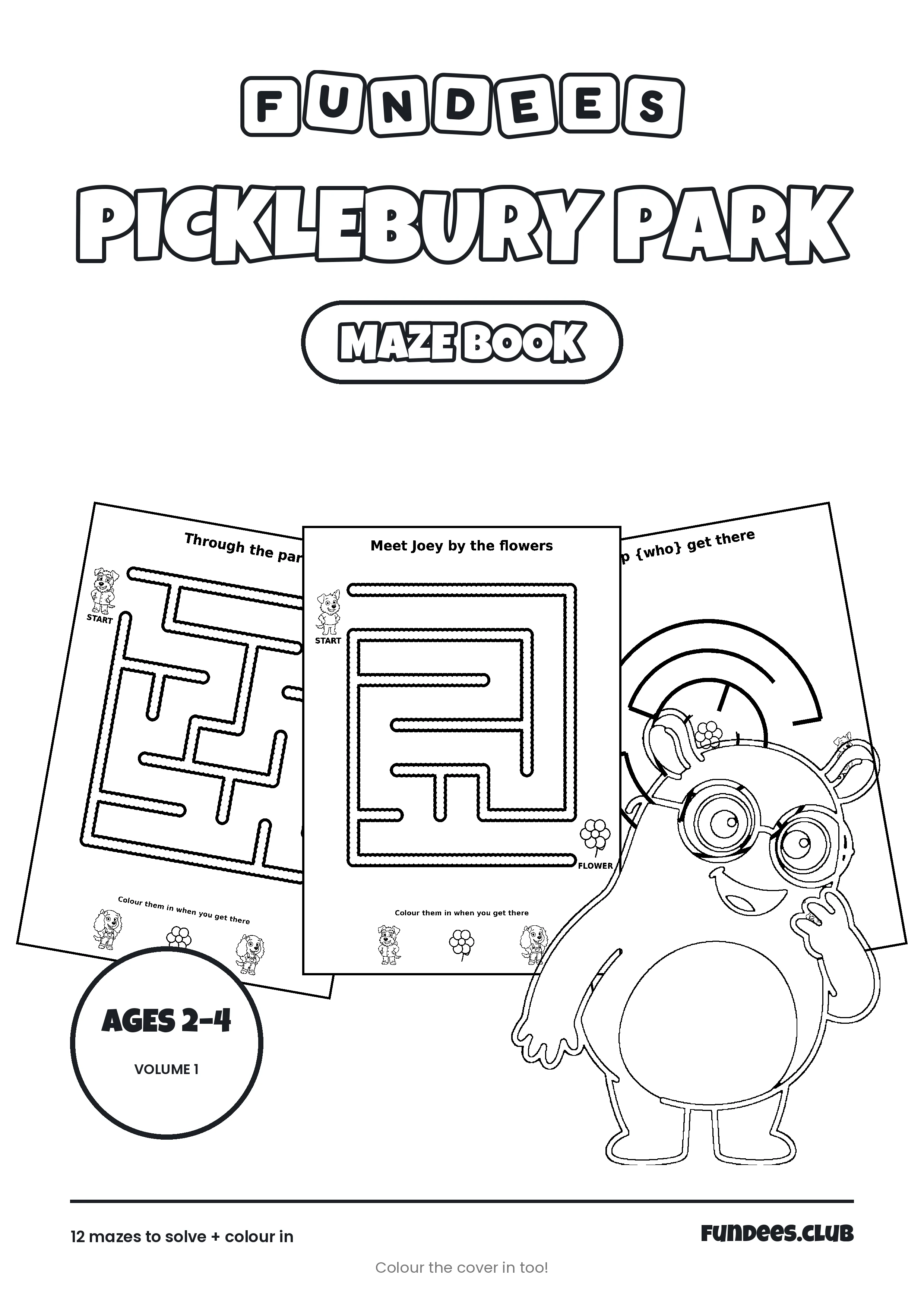 Picklebury Park coloring book cover, Ages 2–4, volume 1